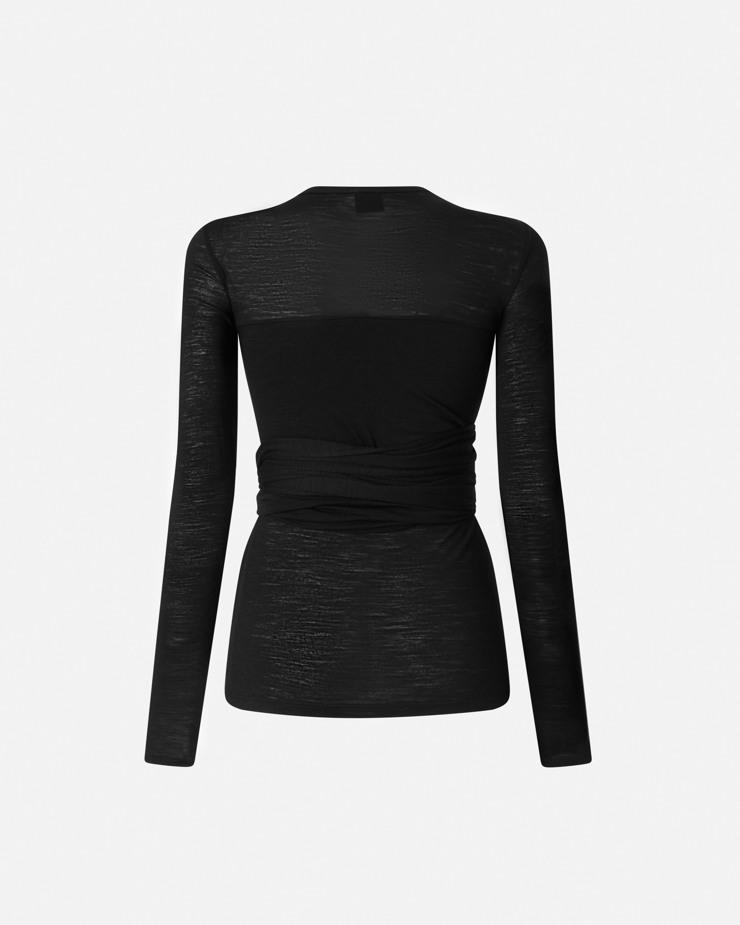 T-shirt with knotted effect in blended wool PINKO Black