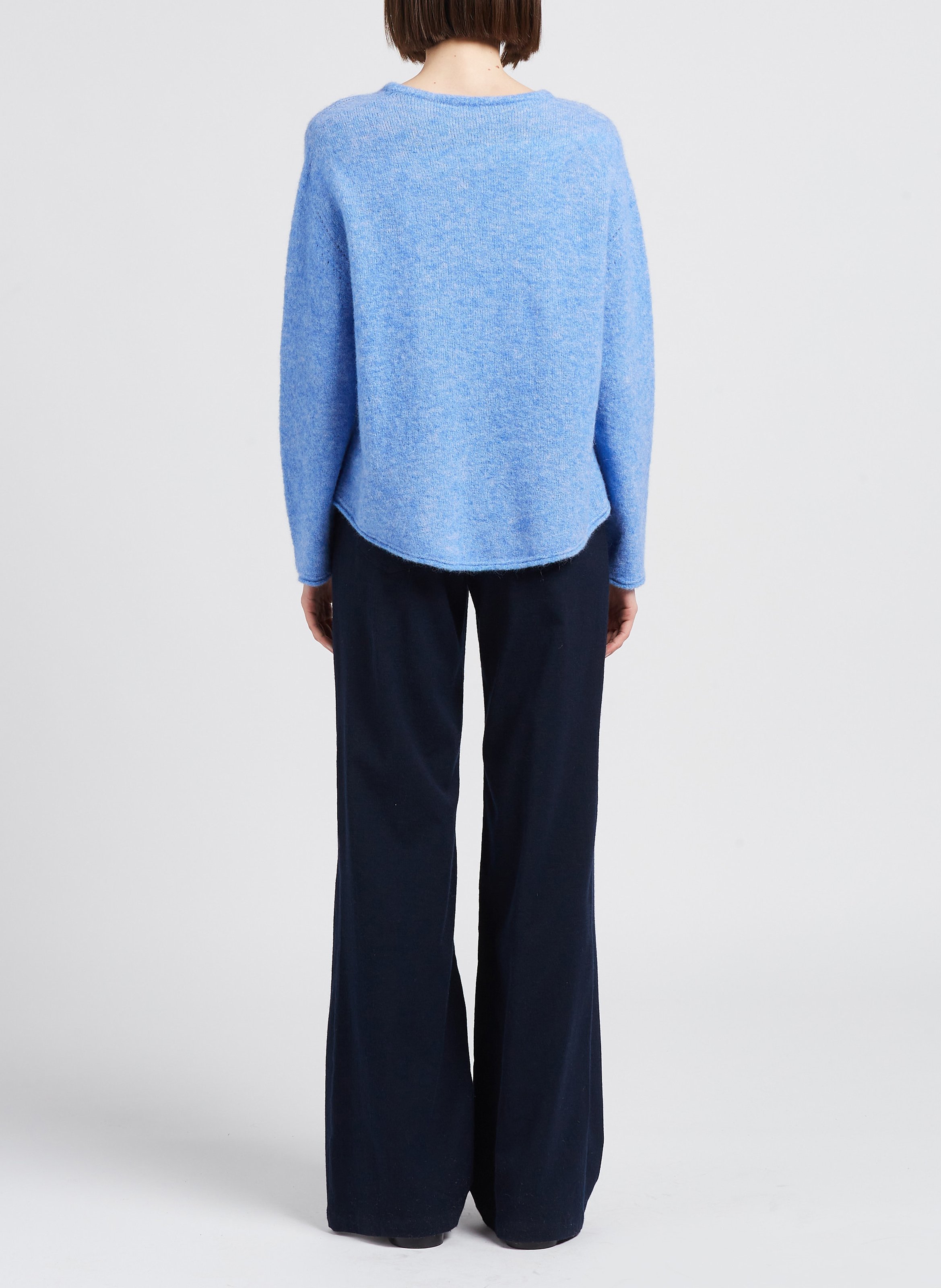 Wide-leg wool-blend pants MOMONI Blue