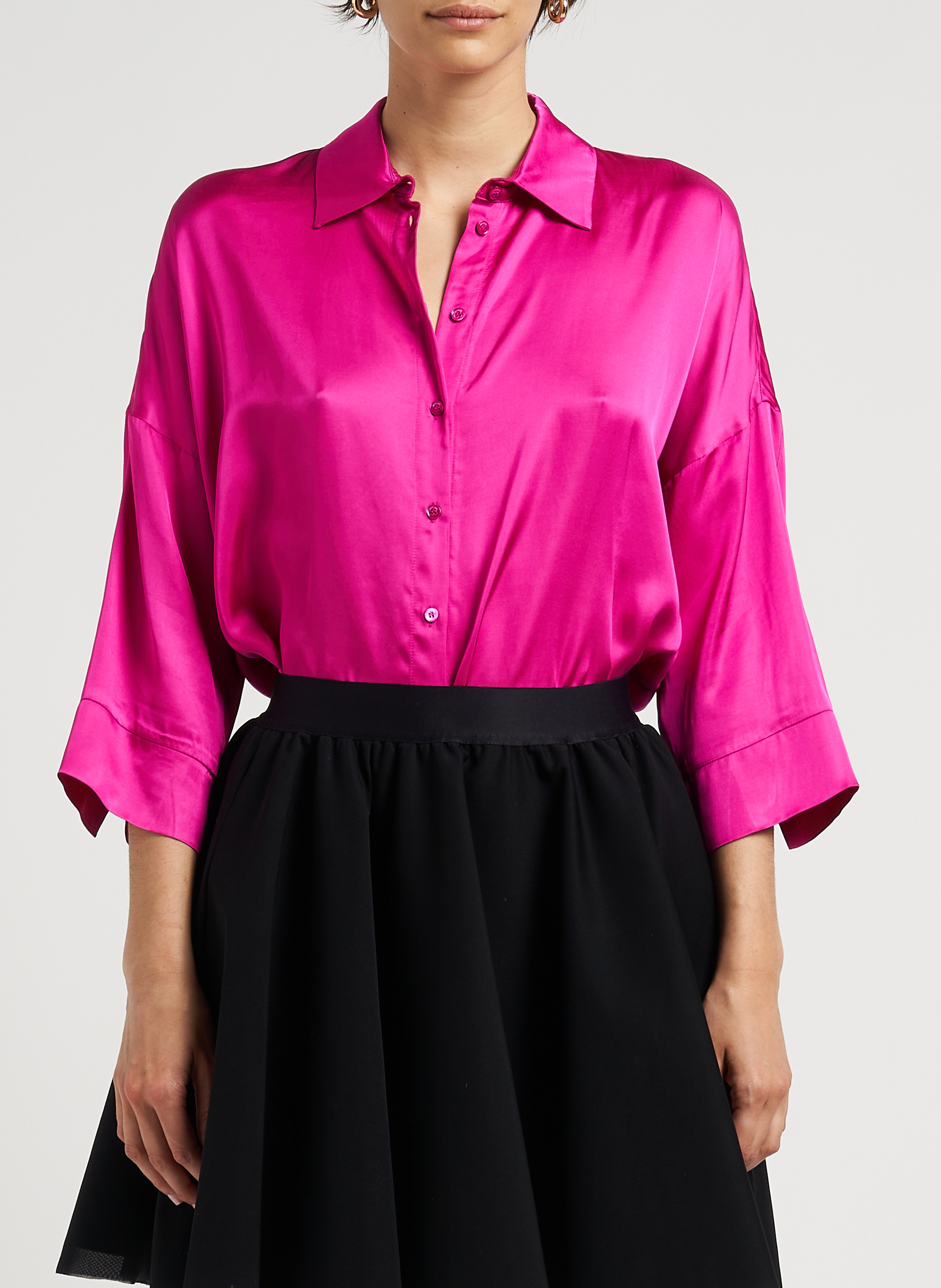Chemise ample col classique en satin fluide  MAX&Co. Rose