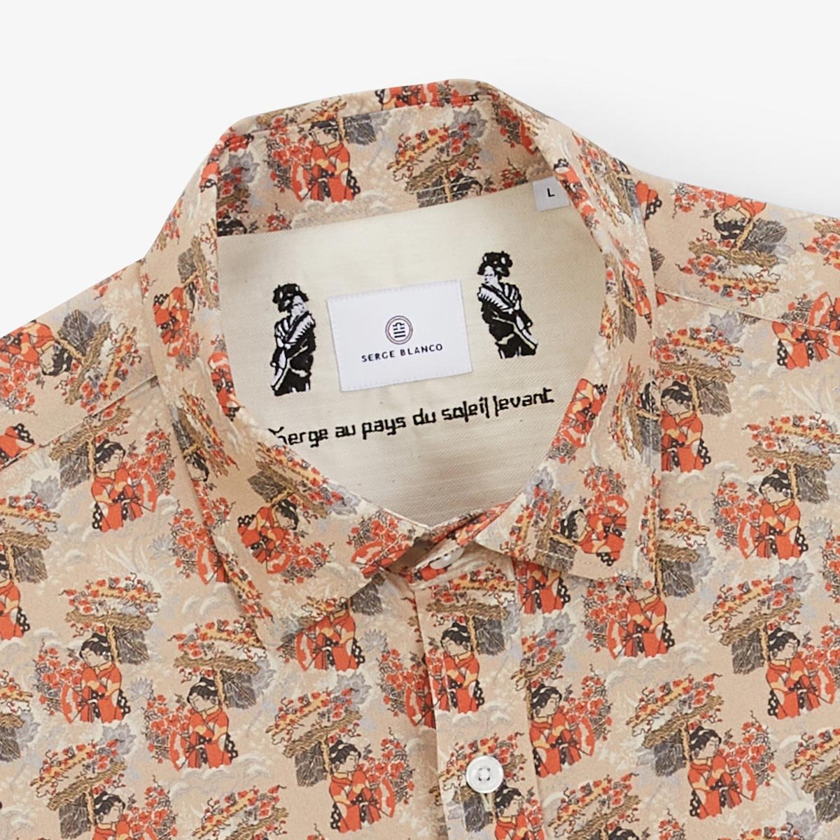 Beige short-sleeve shirts with prints SERGE BLANCO Beige