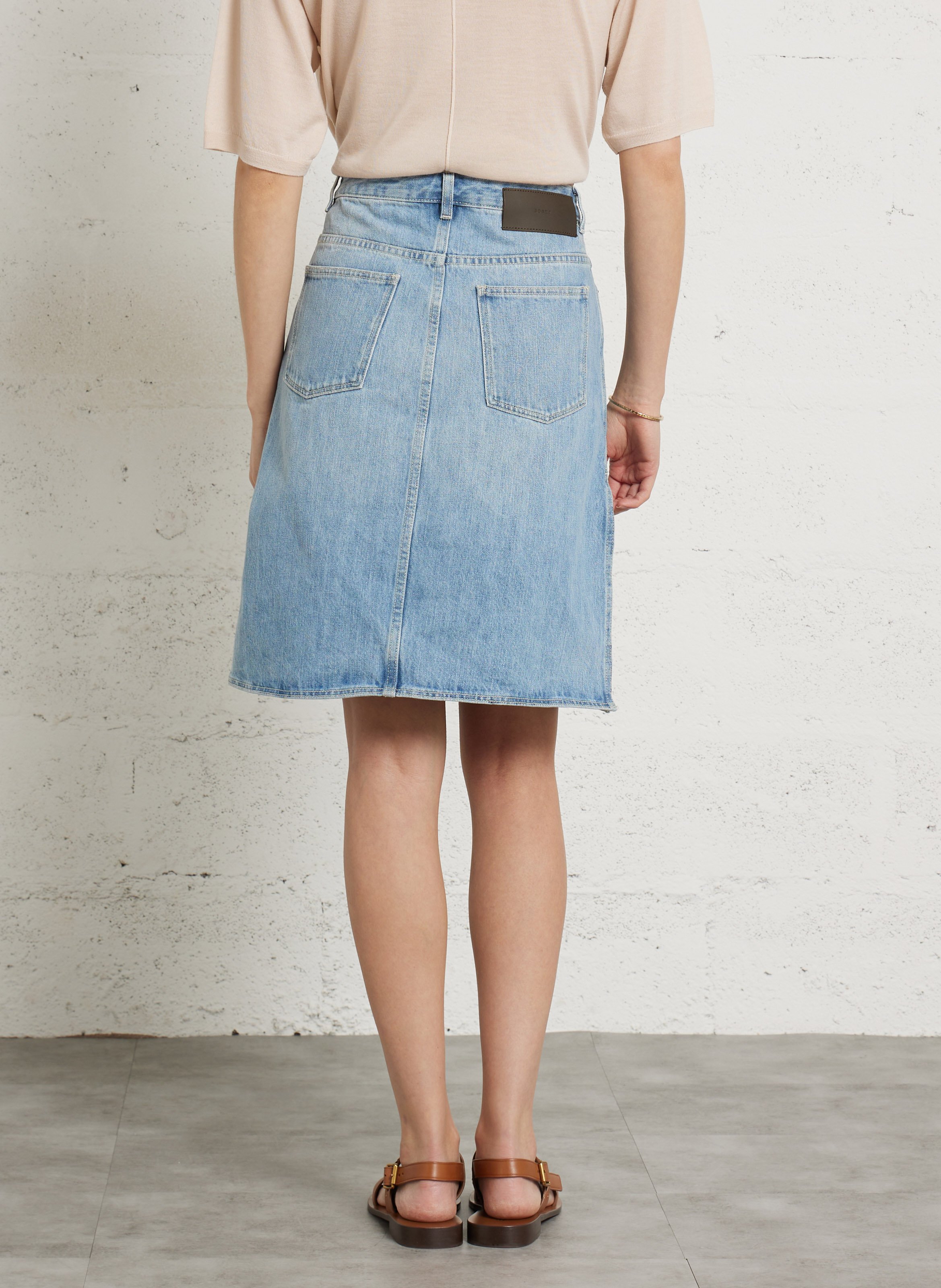 Rok in korte lengte van denim SOEUR Blauw