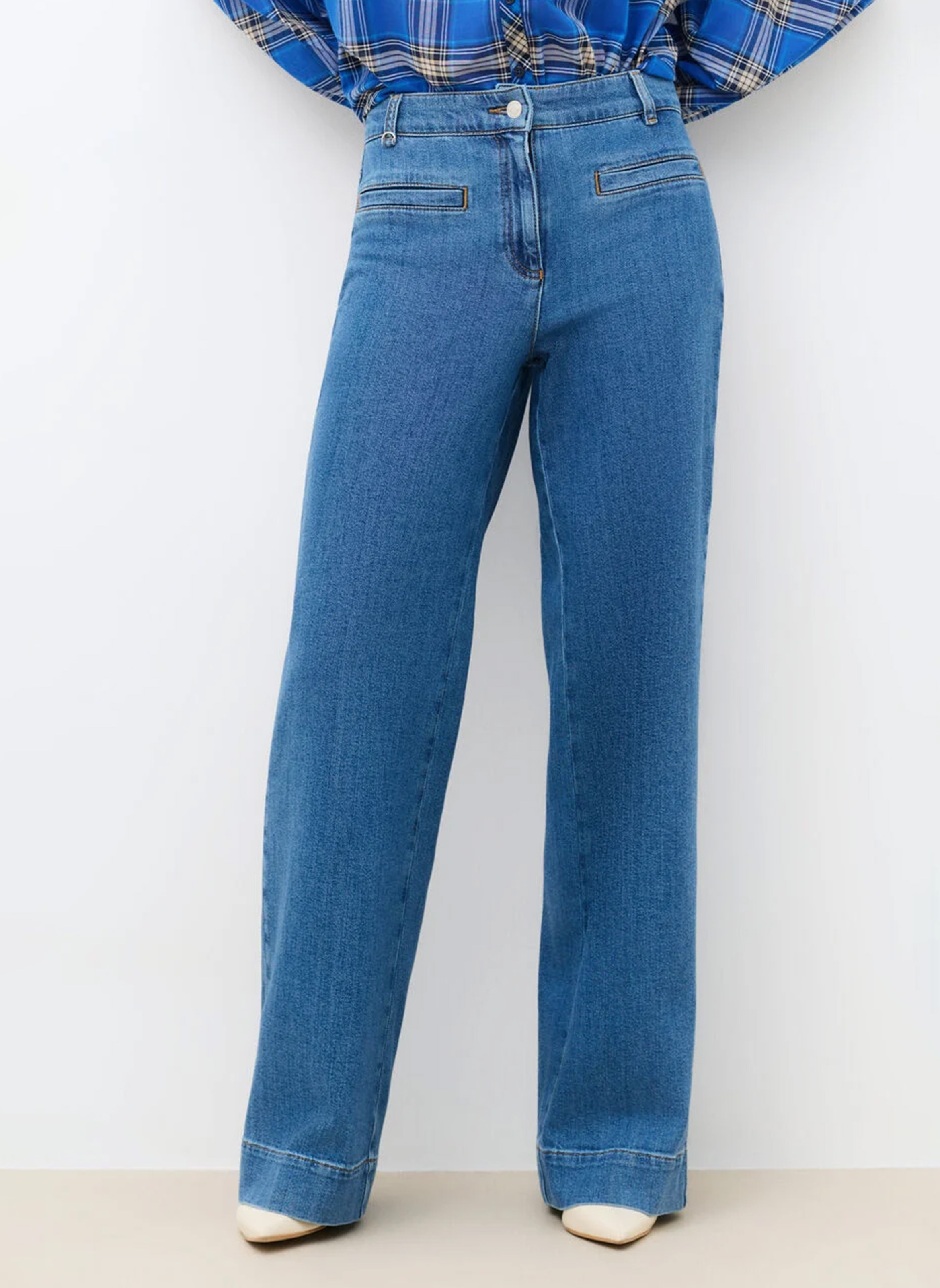 Jean flare en coton mélangé CAROLL Bleu