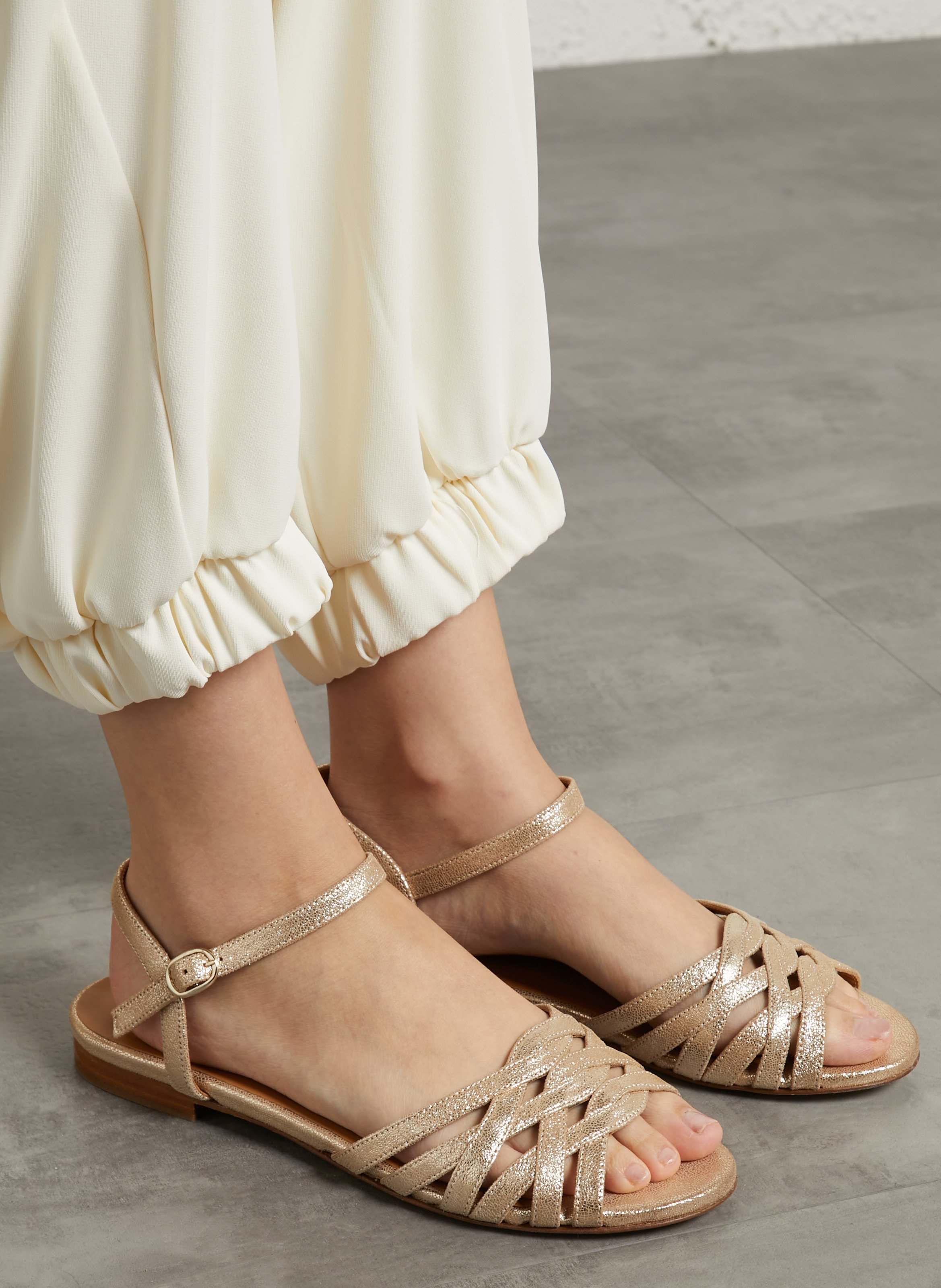 Leren sandalen BOBBIES Goudkleurig