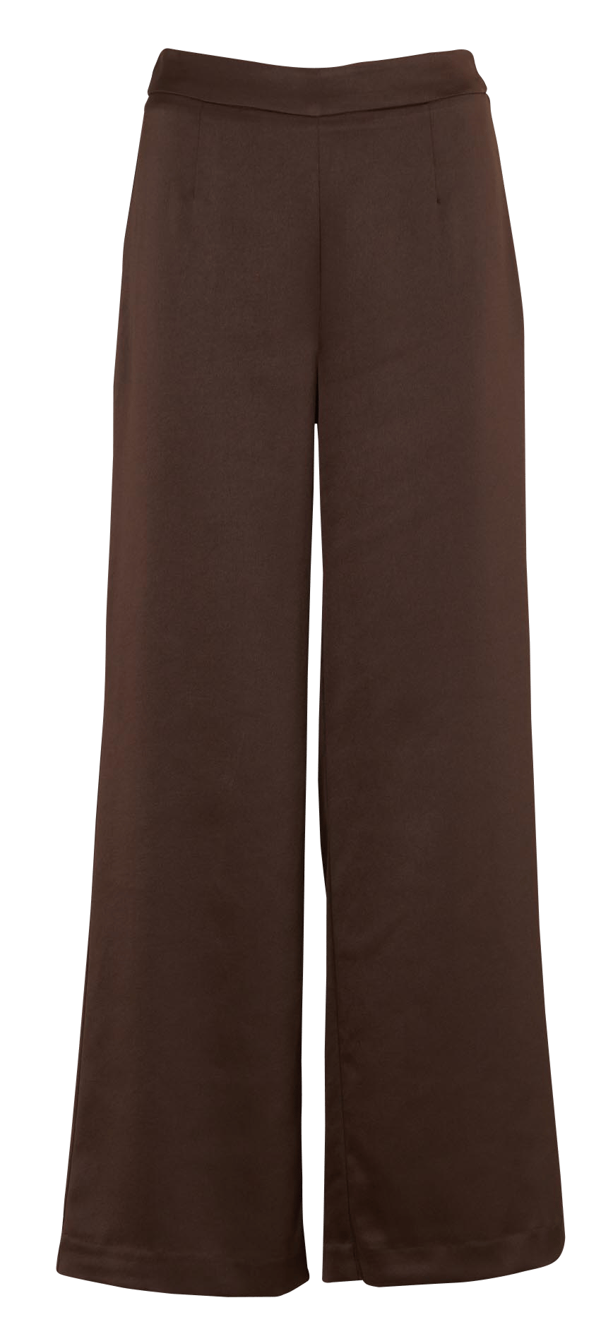 Rechte, glanzende broek met hoge taille KOOKAI Bruin