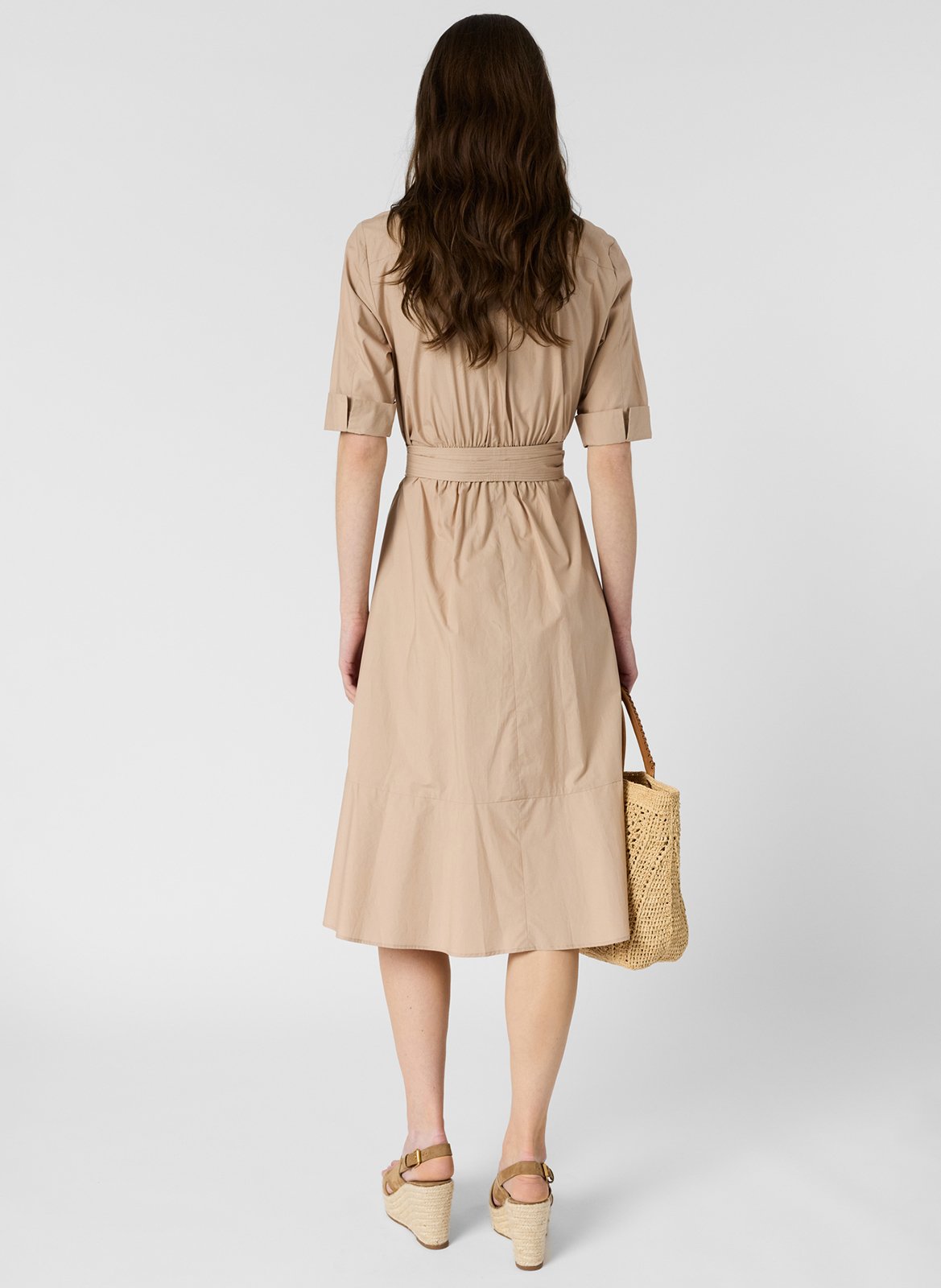 Midi-Kleid mit Gürtel in Uni GERARD DAREL Braun