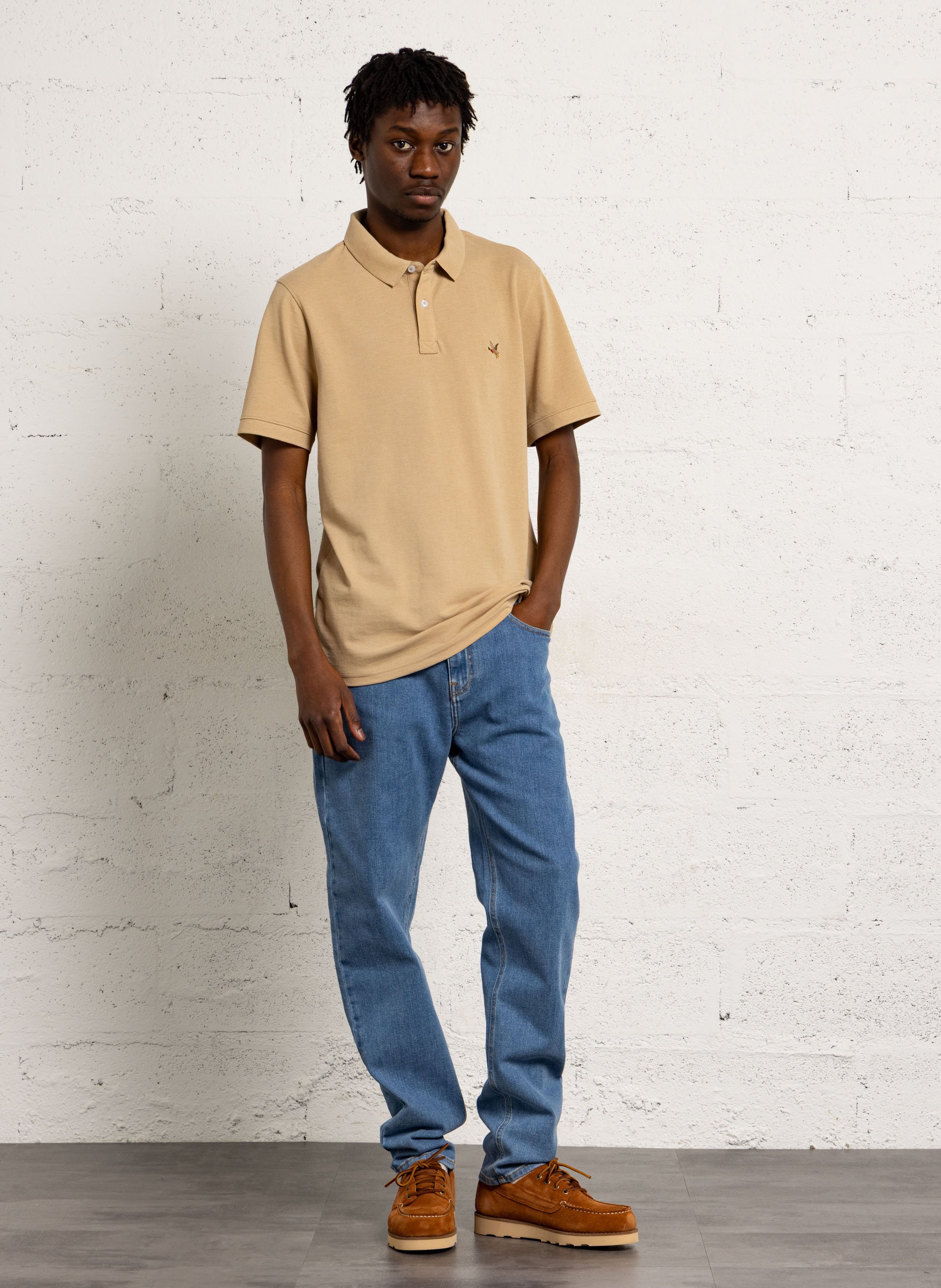 Short-sleeved organic cotton polo shirt CHEVIGNON Beige