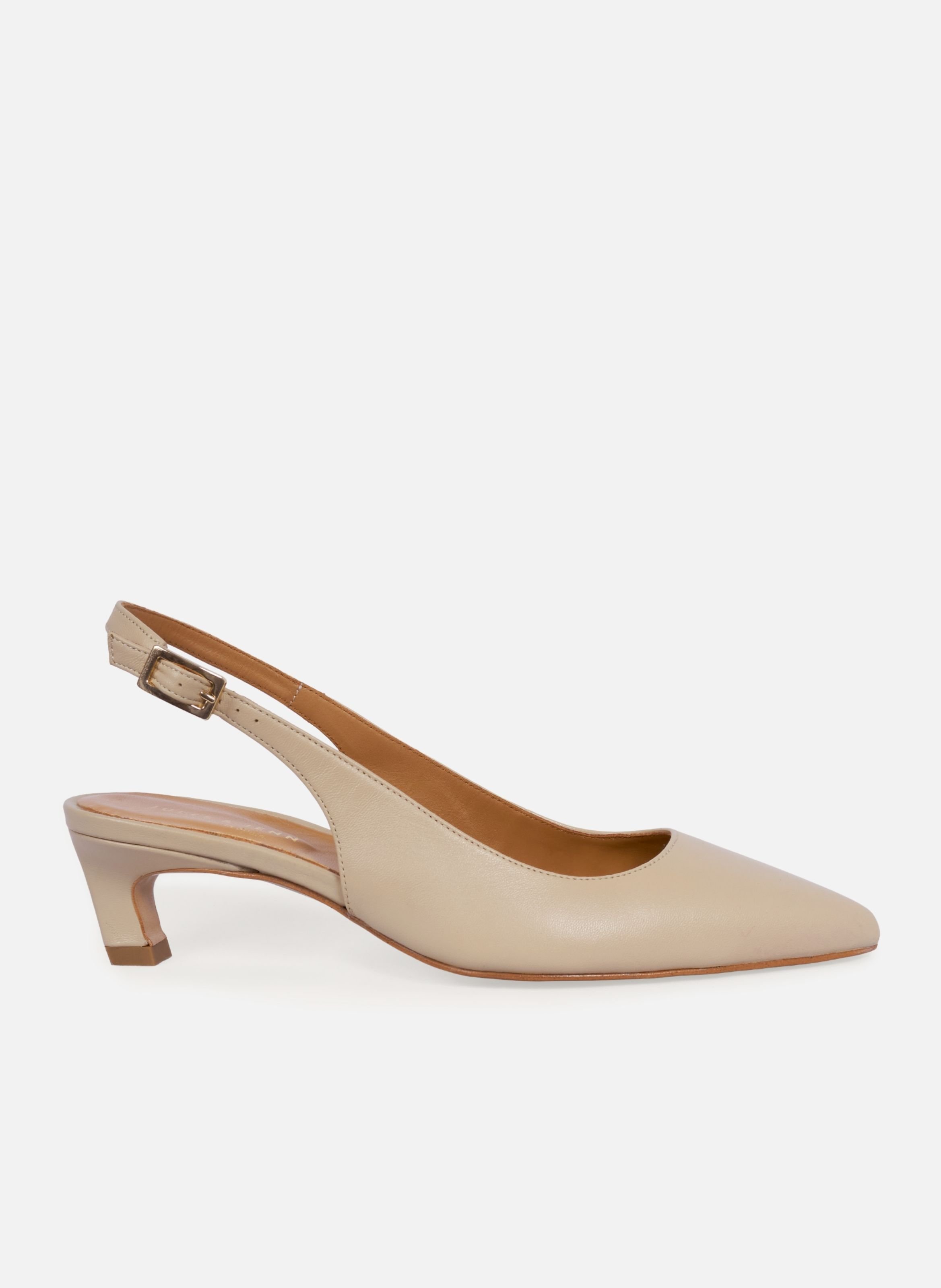 Escarpins slingback albane petit talon cuir lisse JULES & JENN