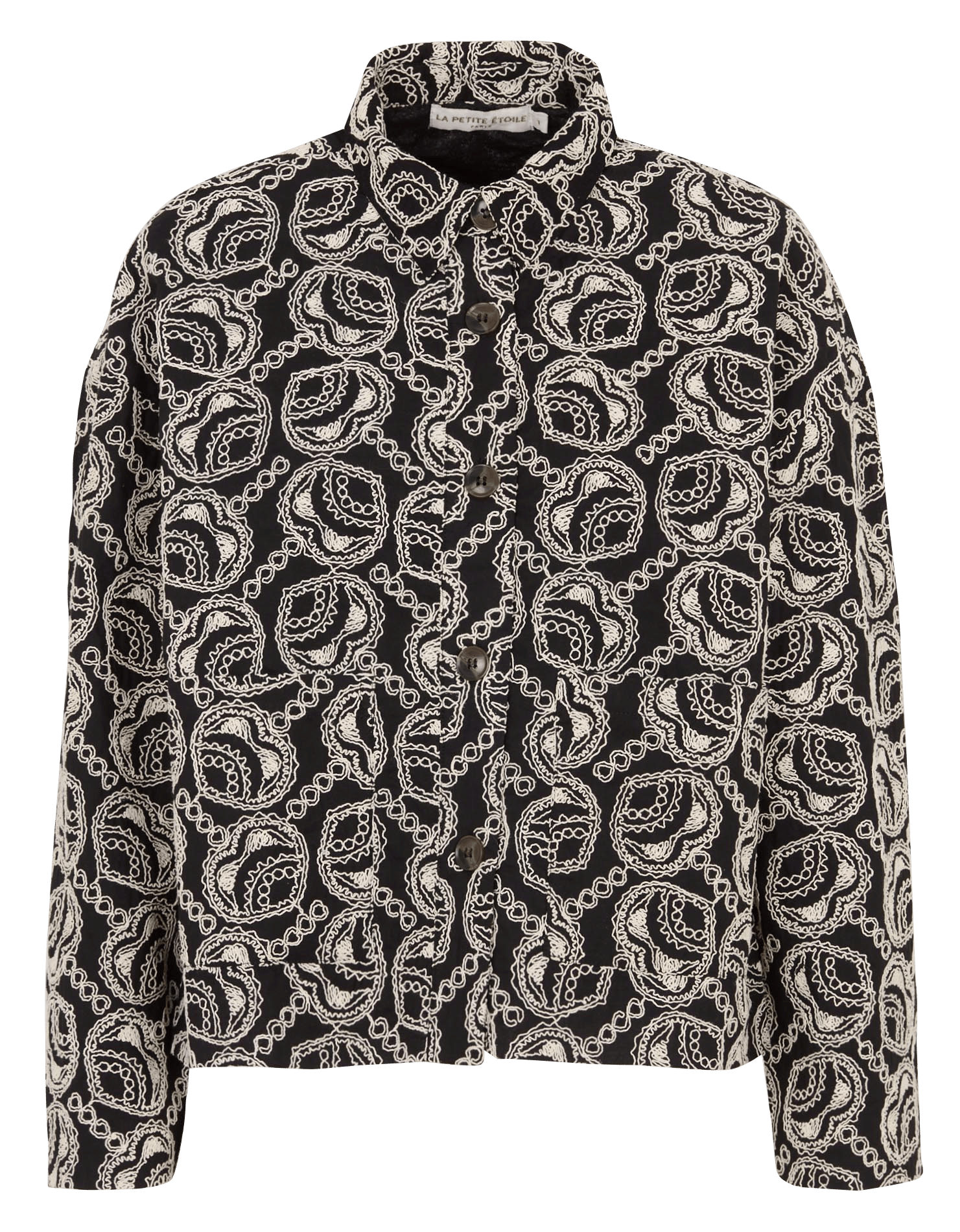Cotton-blend coat with classic collar LA PETITE ETOILE Black