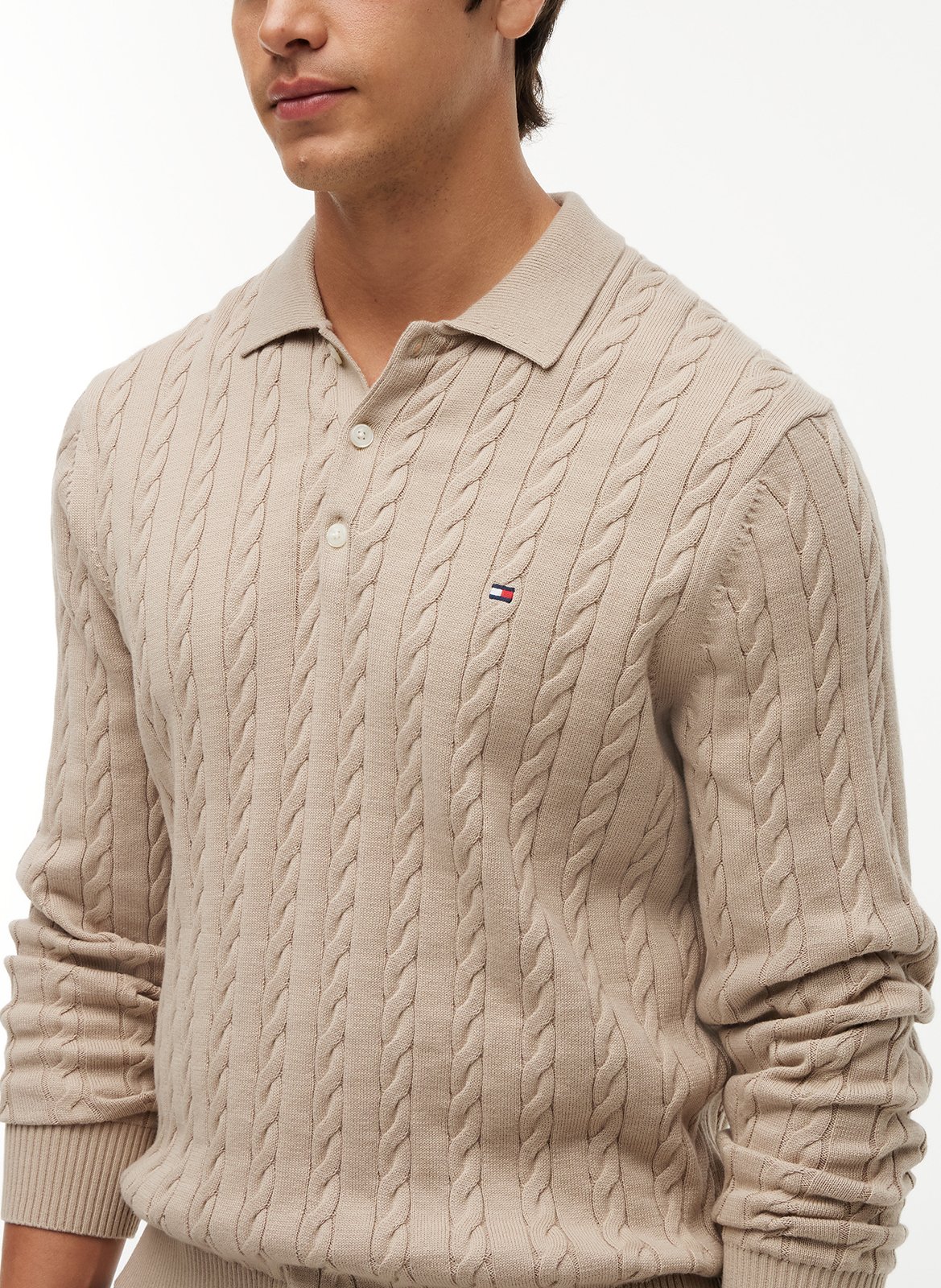 Regular-Fit Pullover aus Bio-Baumwolle TOMMY HILFIGER Beige