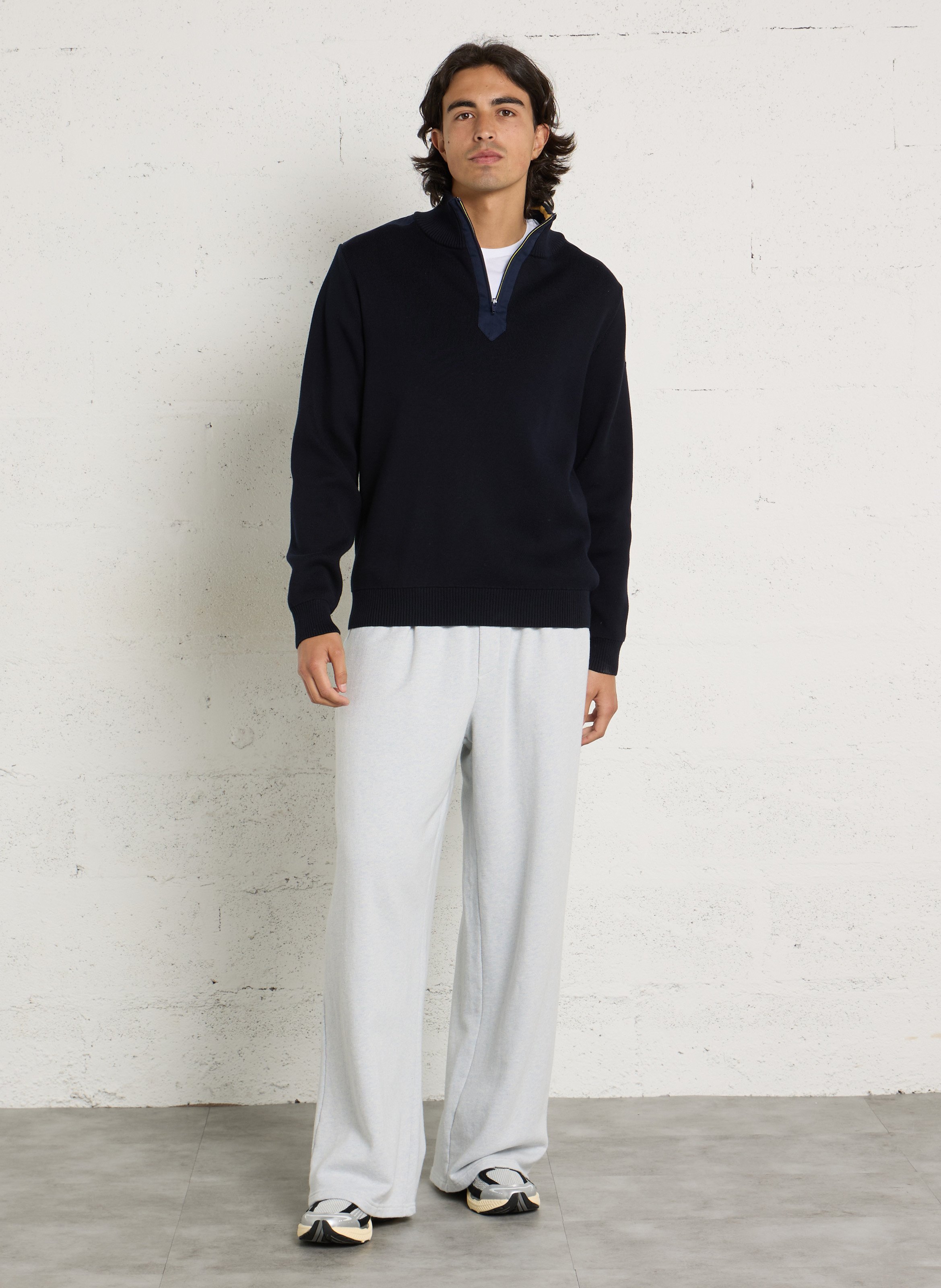 Gerader Baumwollpullover mit Trichterkragen ARMOR LUX Blau
