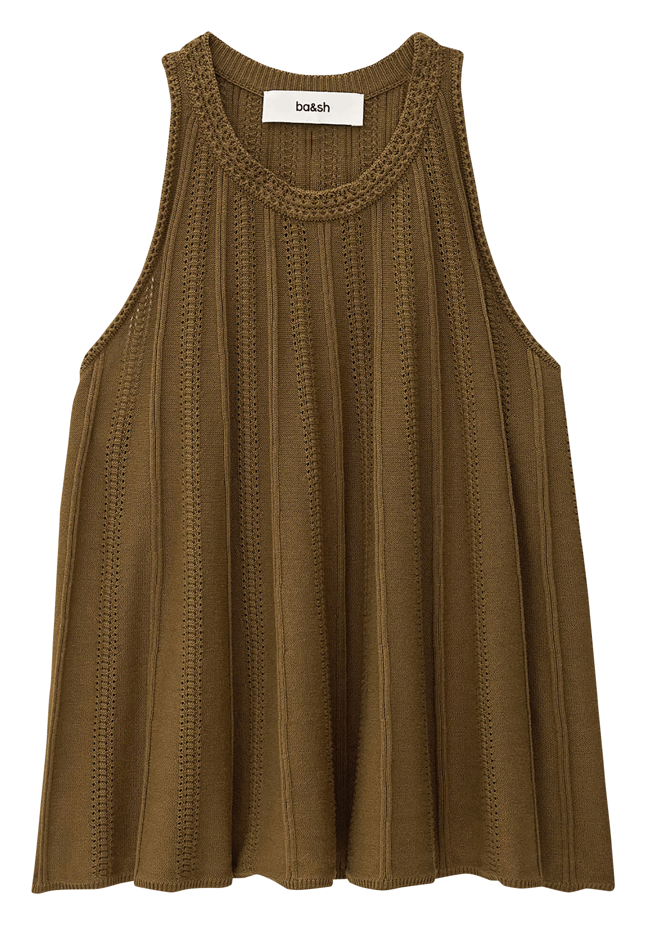 Ärmelloses lockeres Top in Einheitsfarbe BA&SH Beige