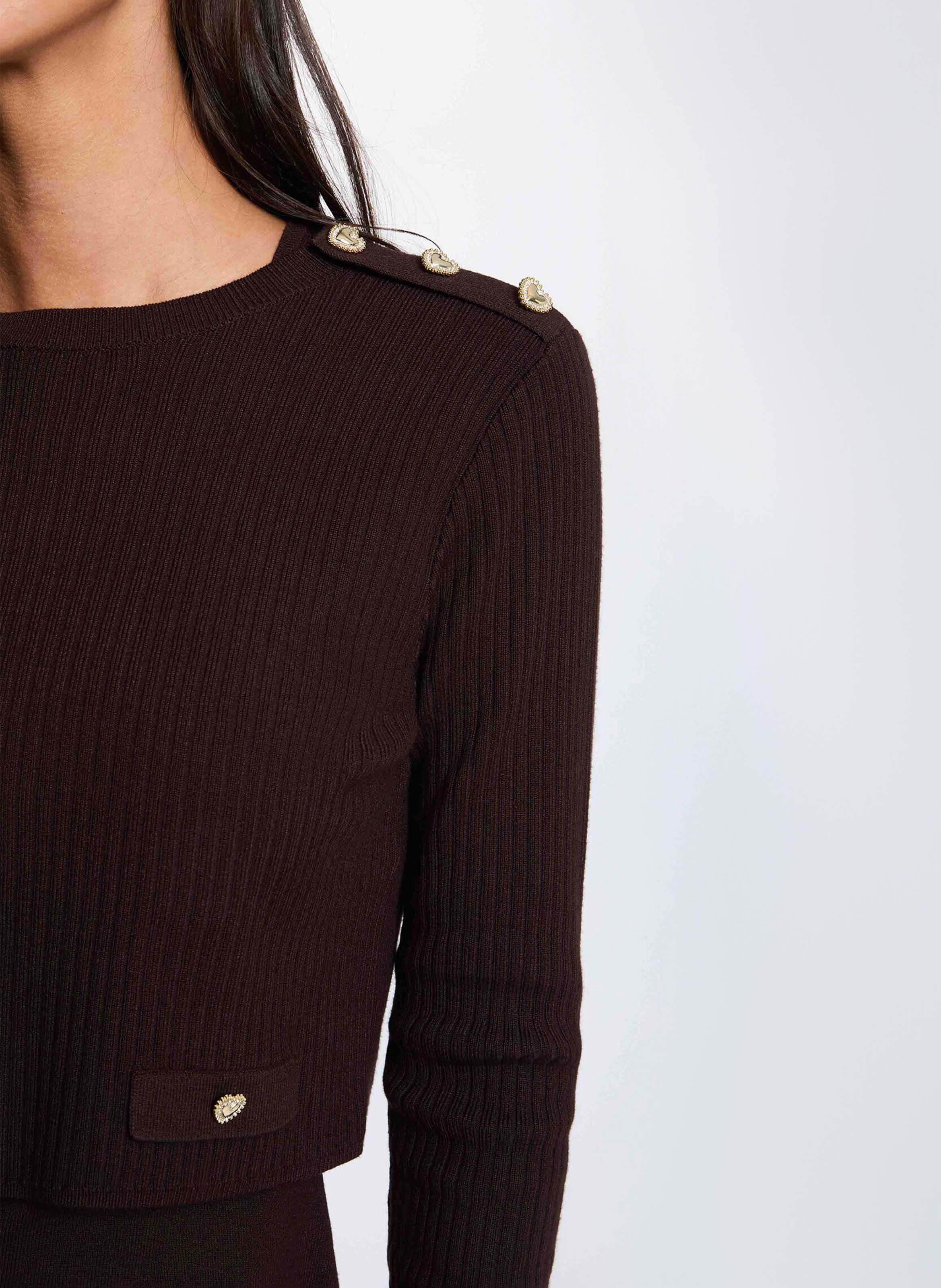Robe courte col rond MORGAN Marron