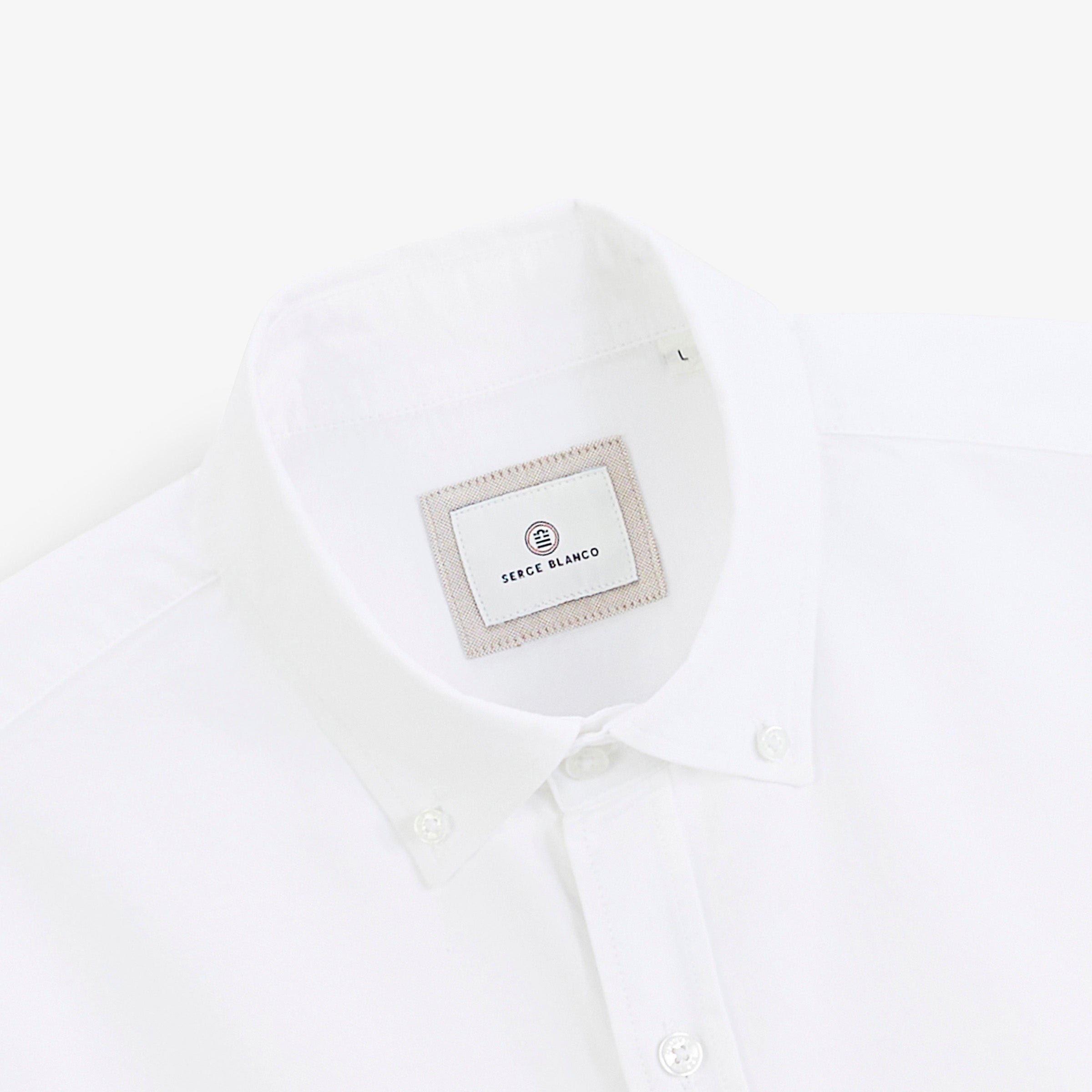 Long-sleeve Oxford shirt with strap. SERGE BLANCO White