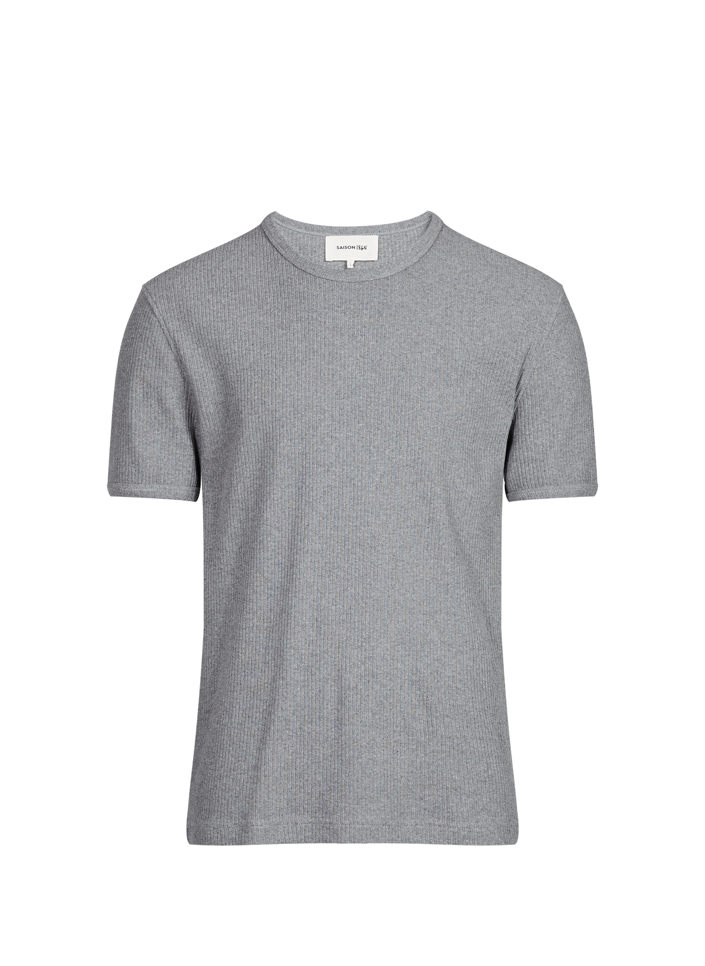 Straight round neck ribbed cotton T-shirt SAISON 1865