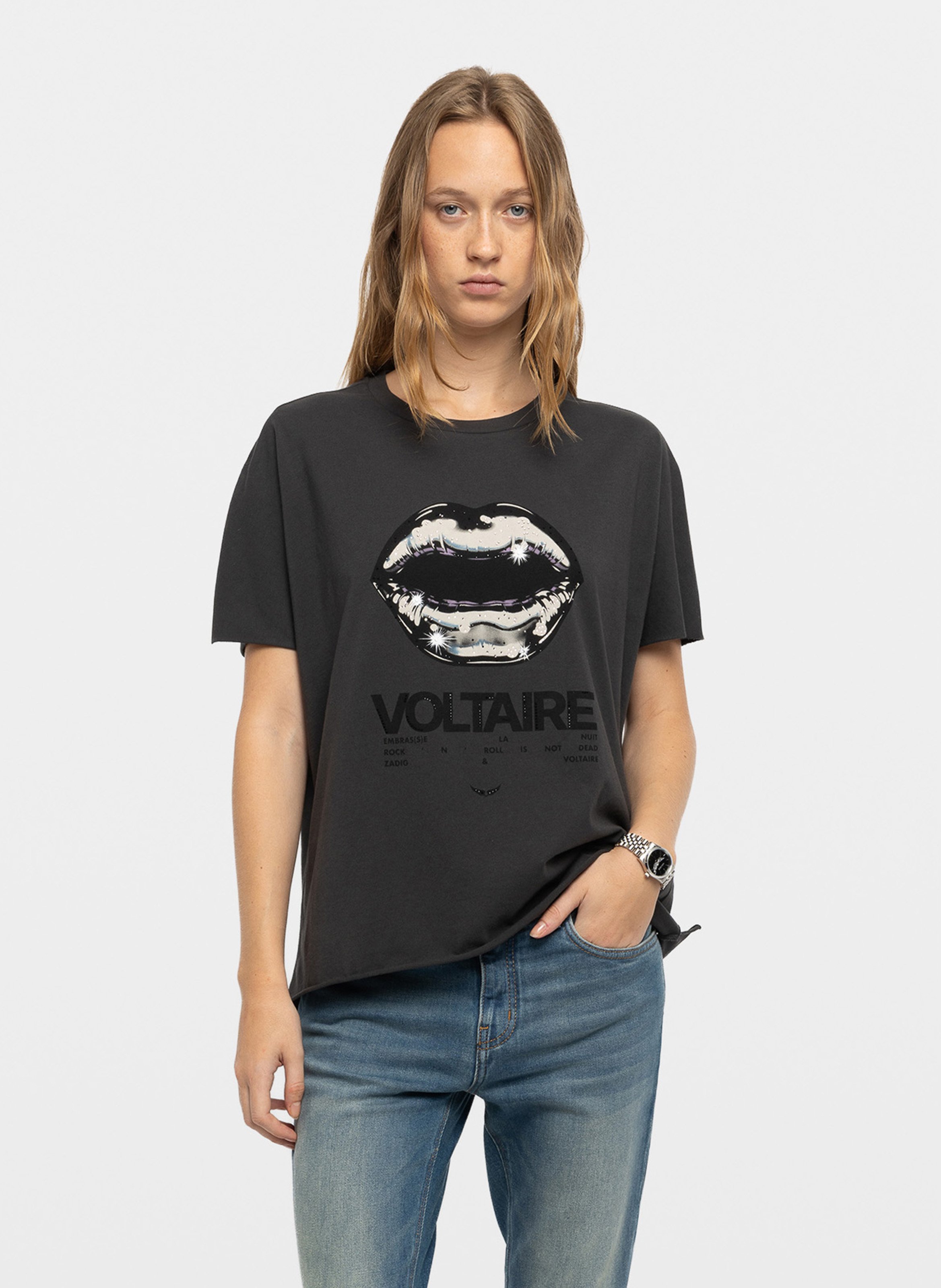 T-shirt sérigraphié en coton ZADIG&VOLTAIRE Gris