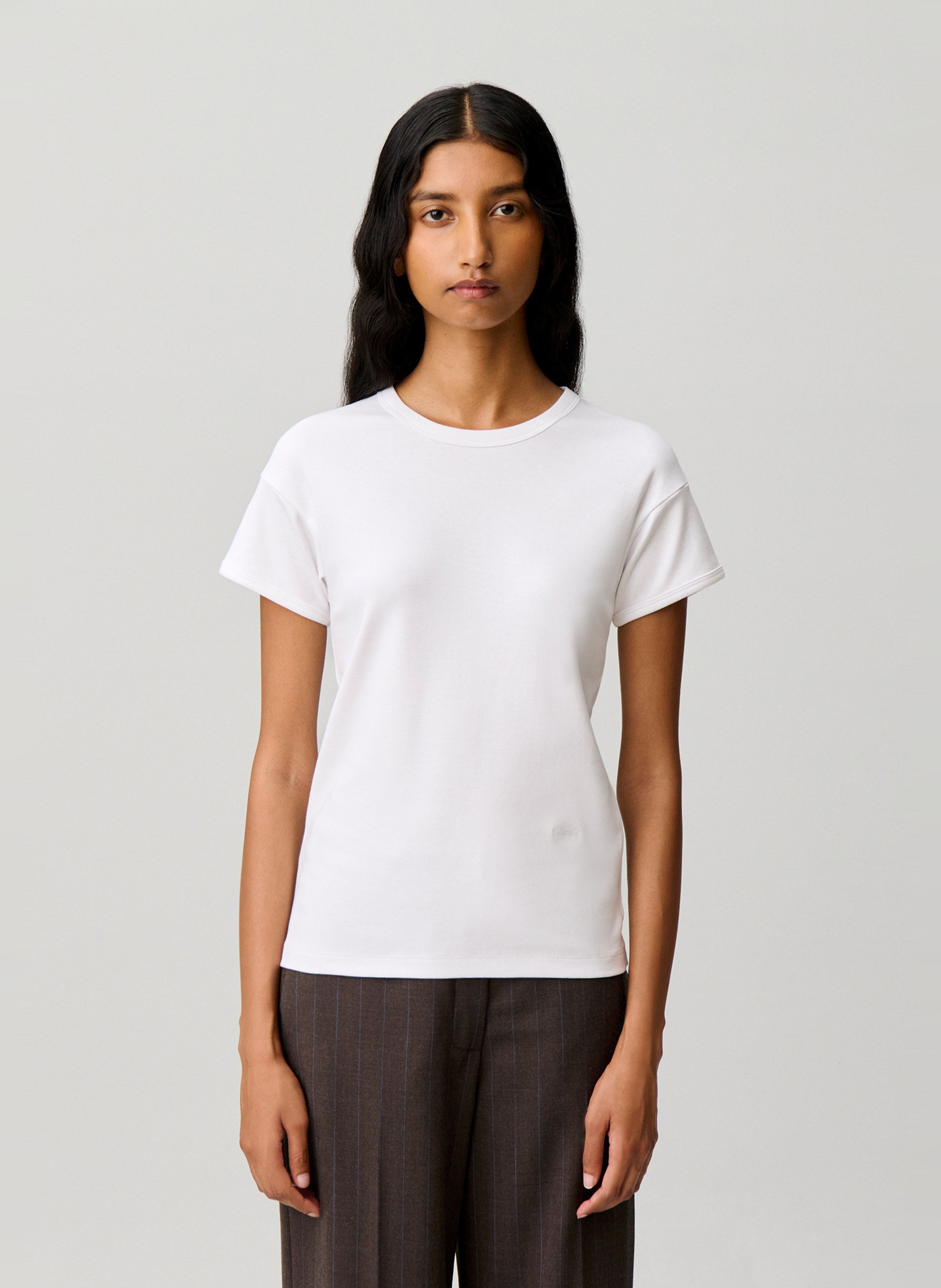 Tee-shirt droit en coton CLAUDIE PIERLOT Beige