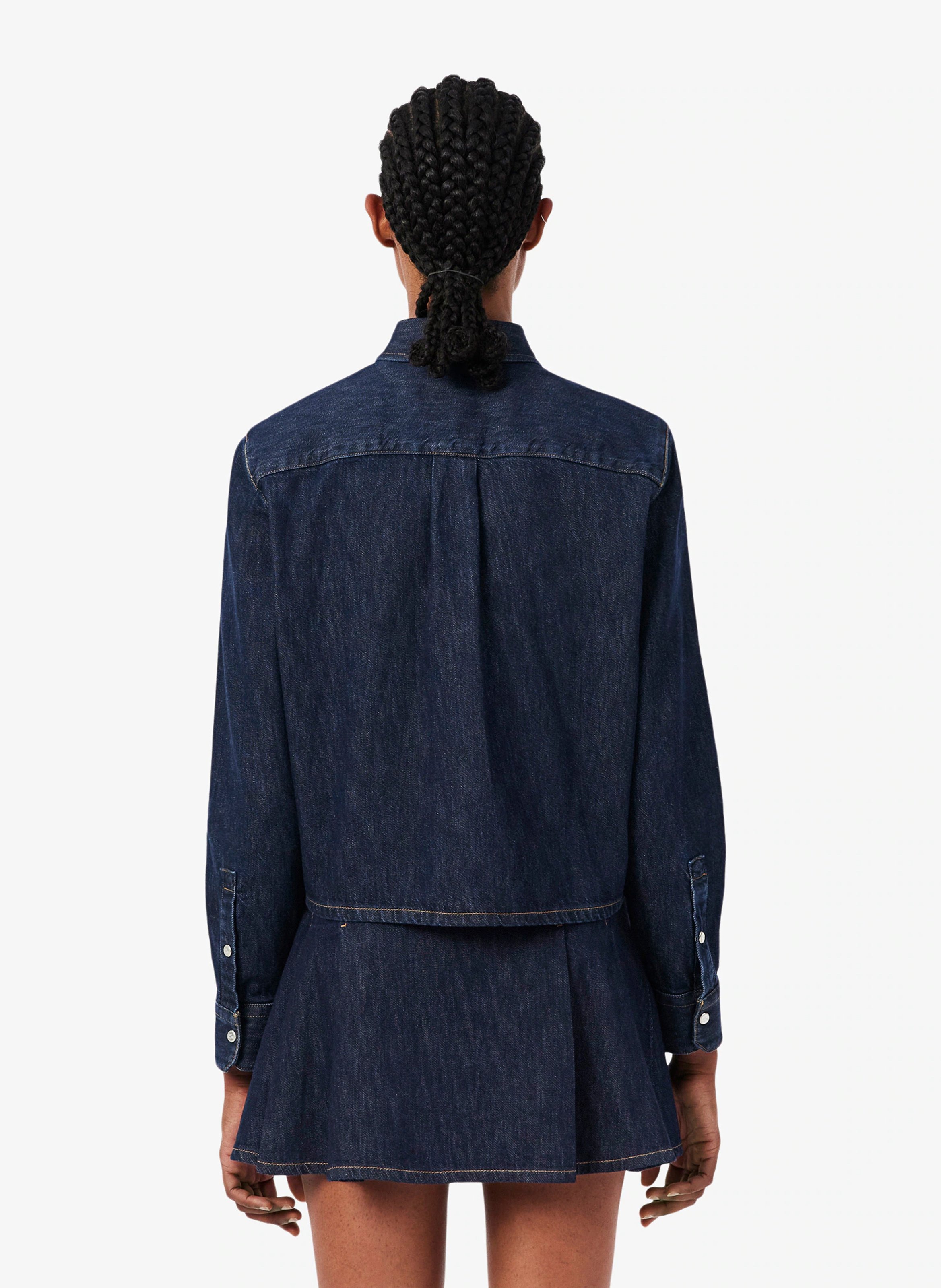 Cotton shirt with classic collar LACOSTE Blue
