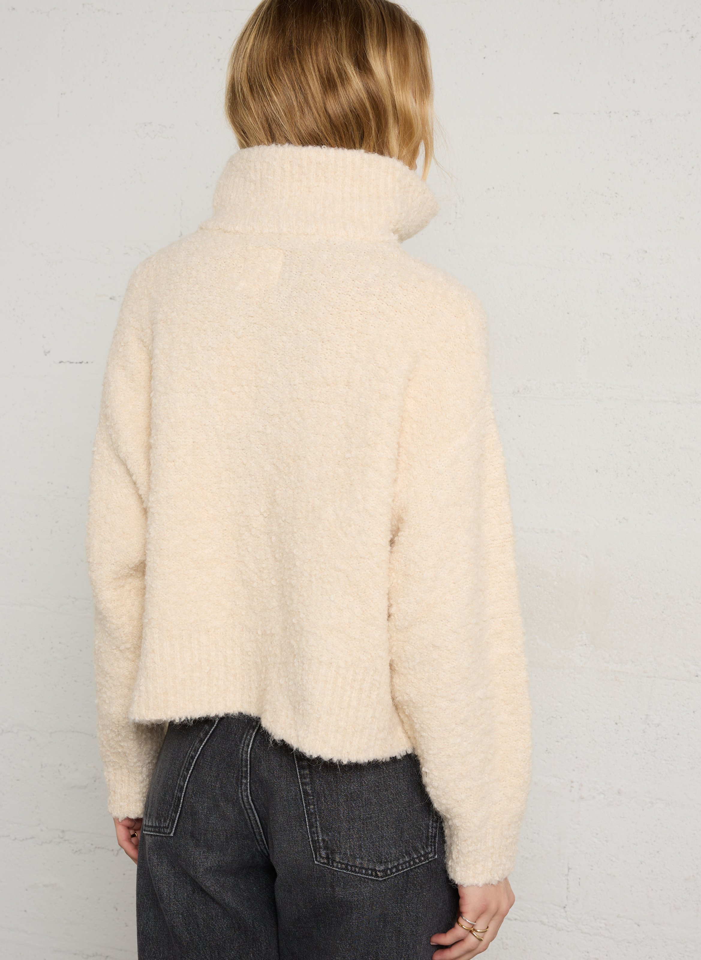 Pull ample col montant zippé BILLABONG Beige