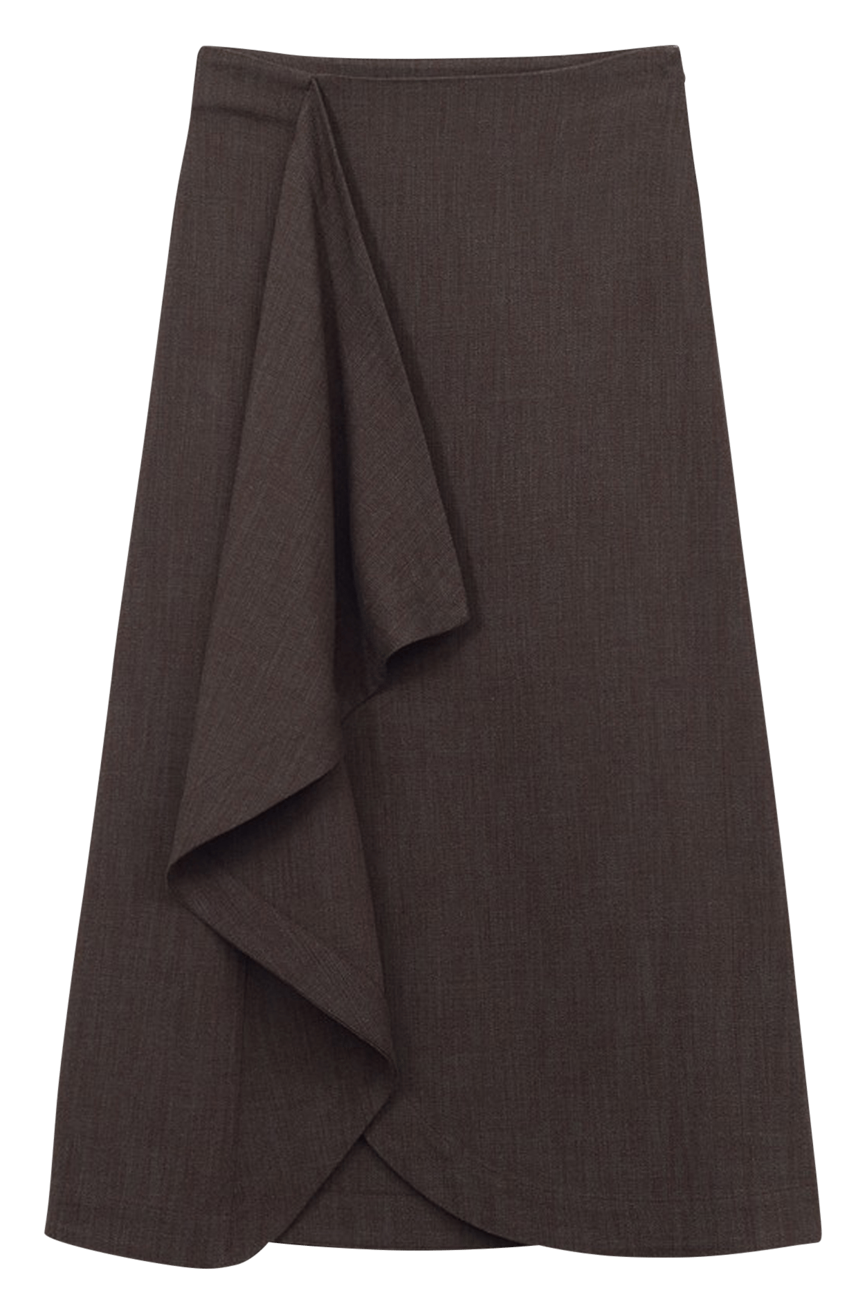 Jupe longue portefeuille en laine mélangée VANESSA BRUNO Marron
