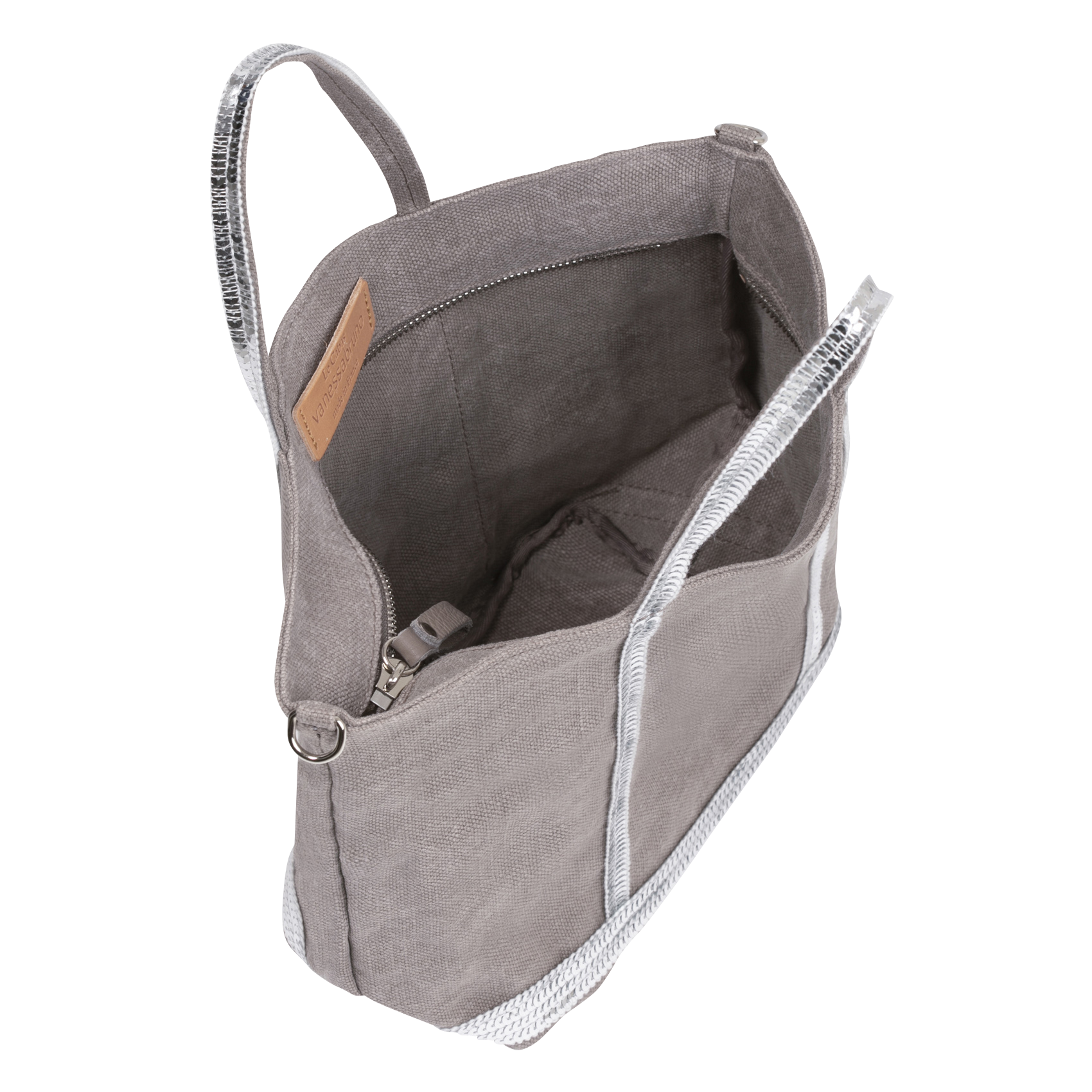 Sac cabas S à sequins en lin  VANESSA BRUNO Beige