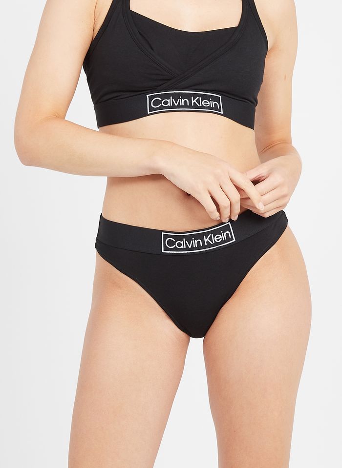 Calvin Klein Calvin Klein Modern Cotton High-waisted Thong in Black