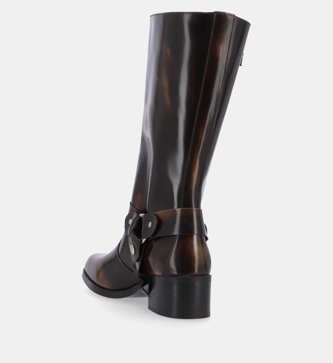 Brushed leather biker boots ALOHAS Brown