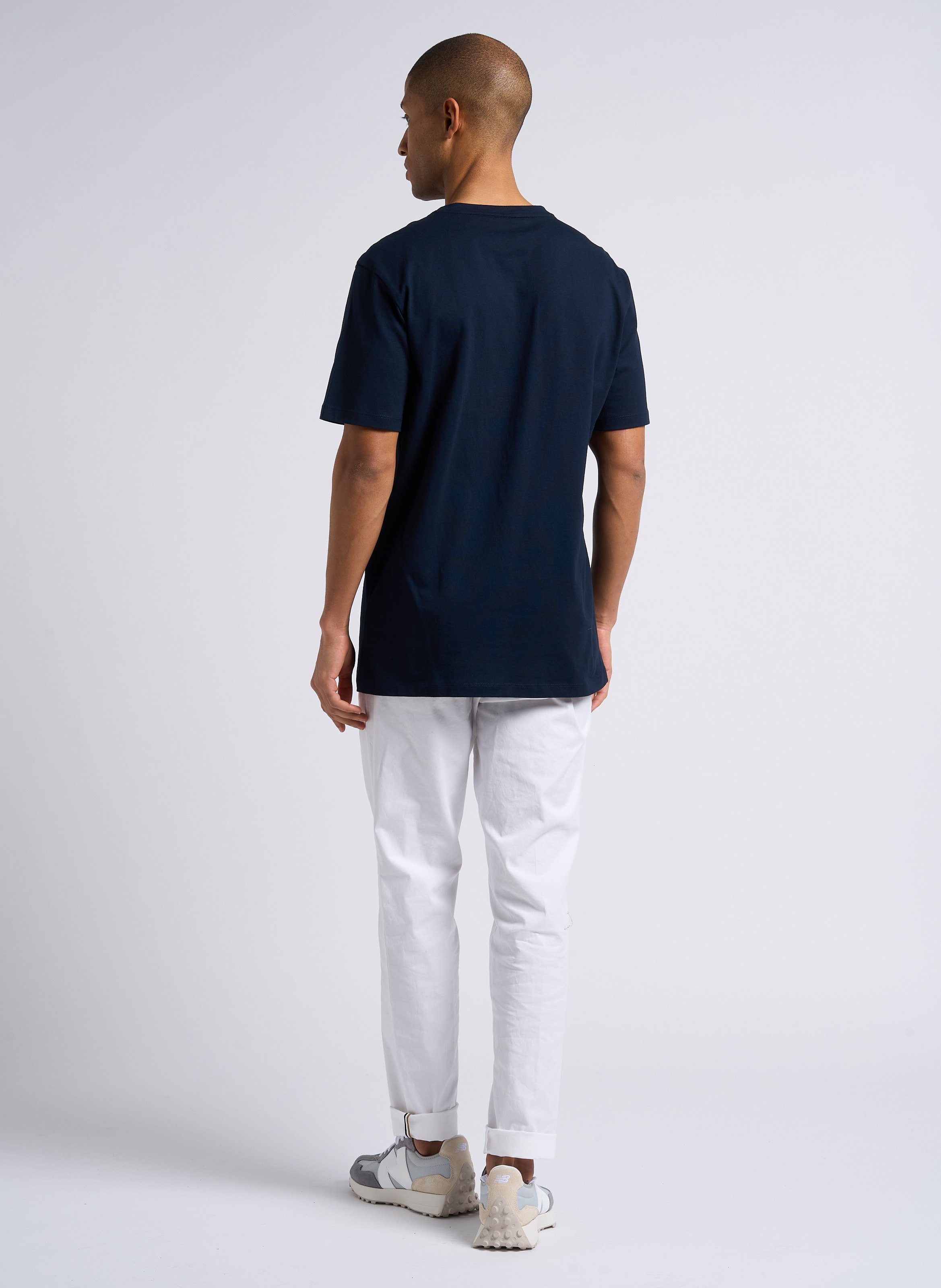 Short-sleeved round-neck cotton T-shirt BOSS Blue