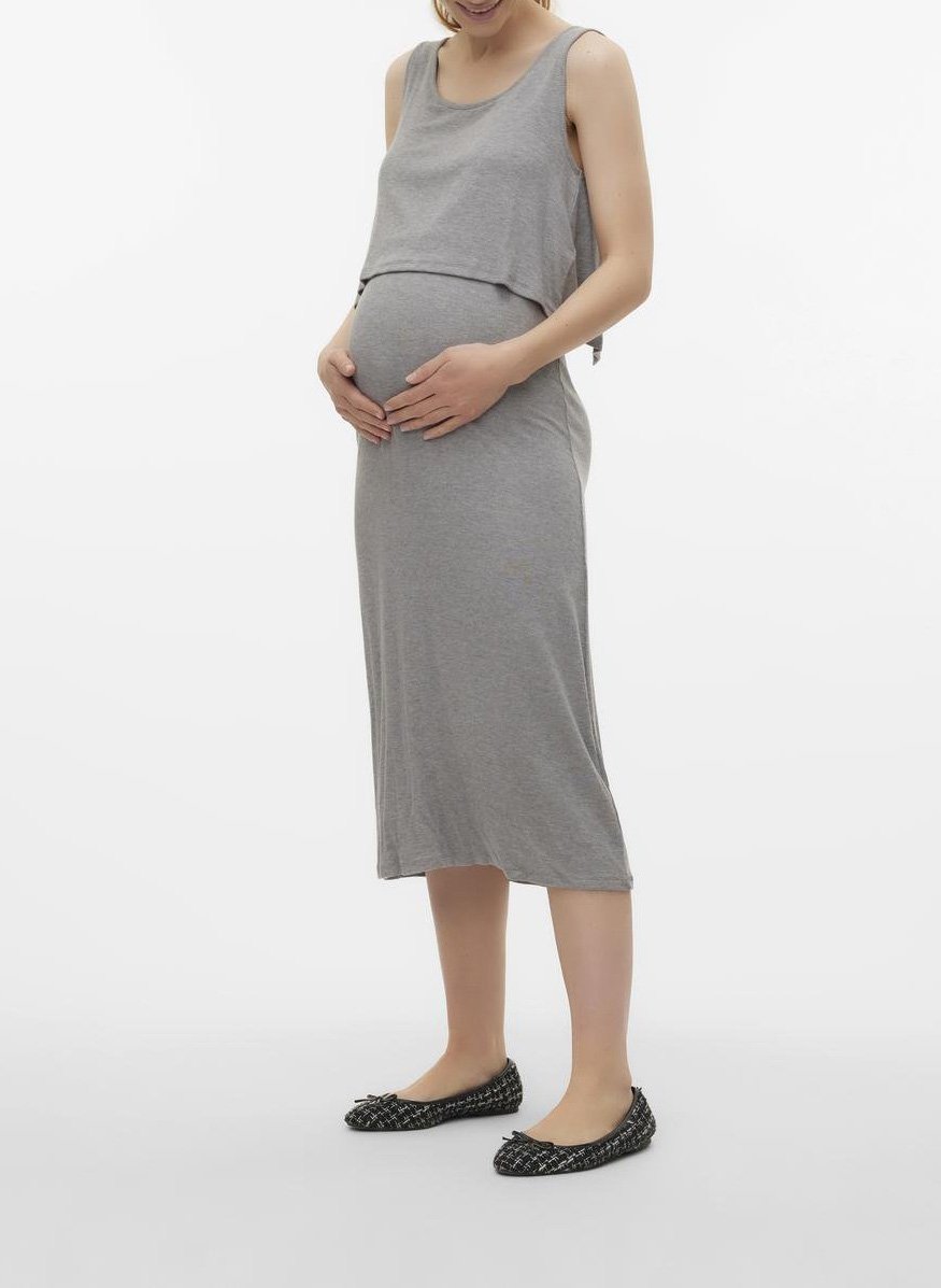 Strappy midi dress MAMALICIOUS Grey