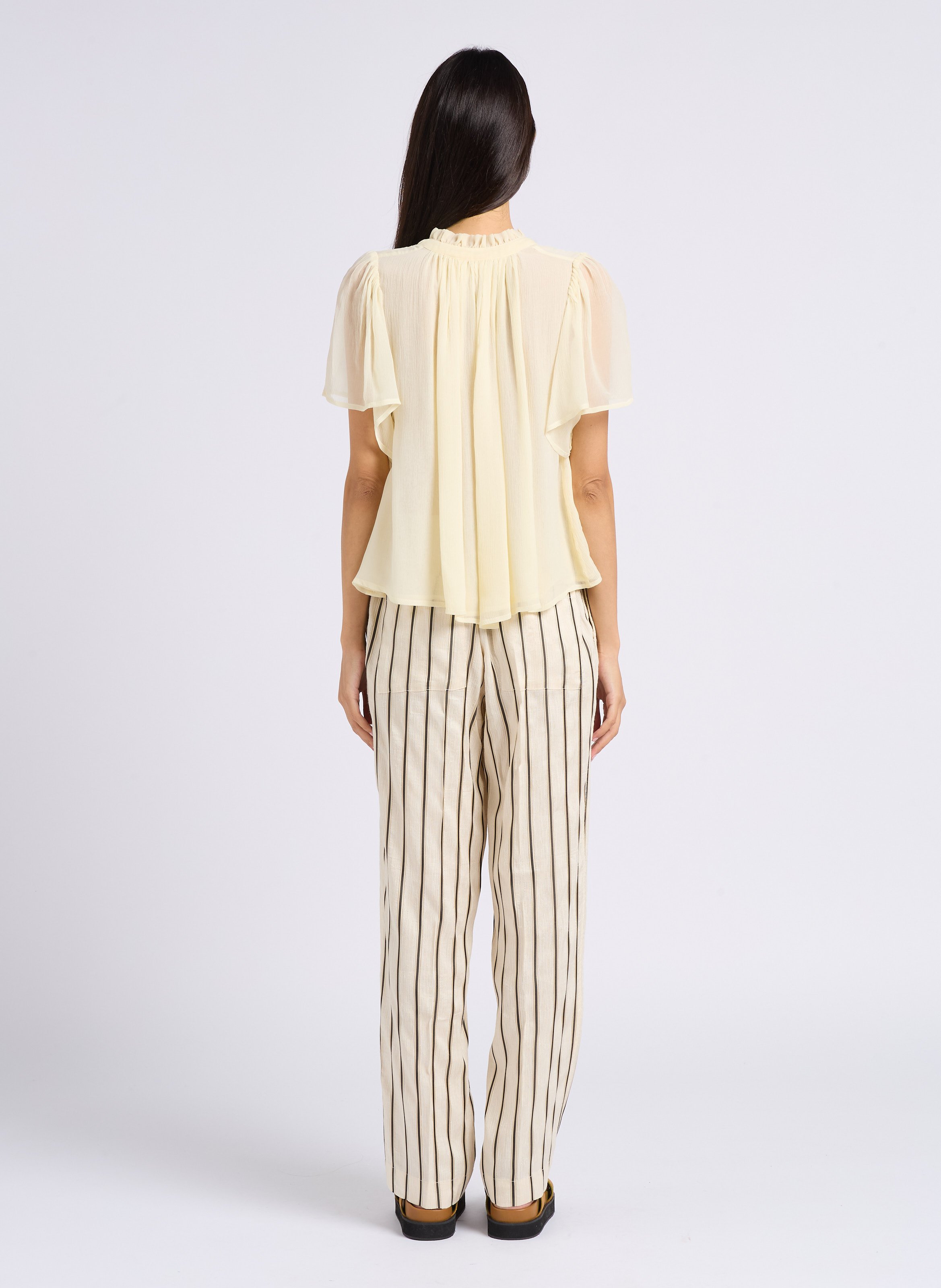 Pantalon droit taille haute  POMANDERE Blanc