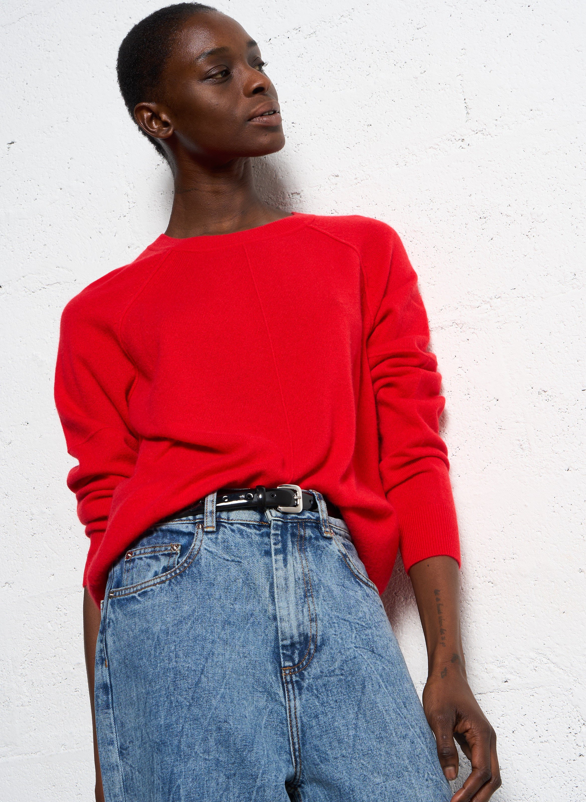 Belted cashmere sweater MAISON 123 Red