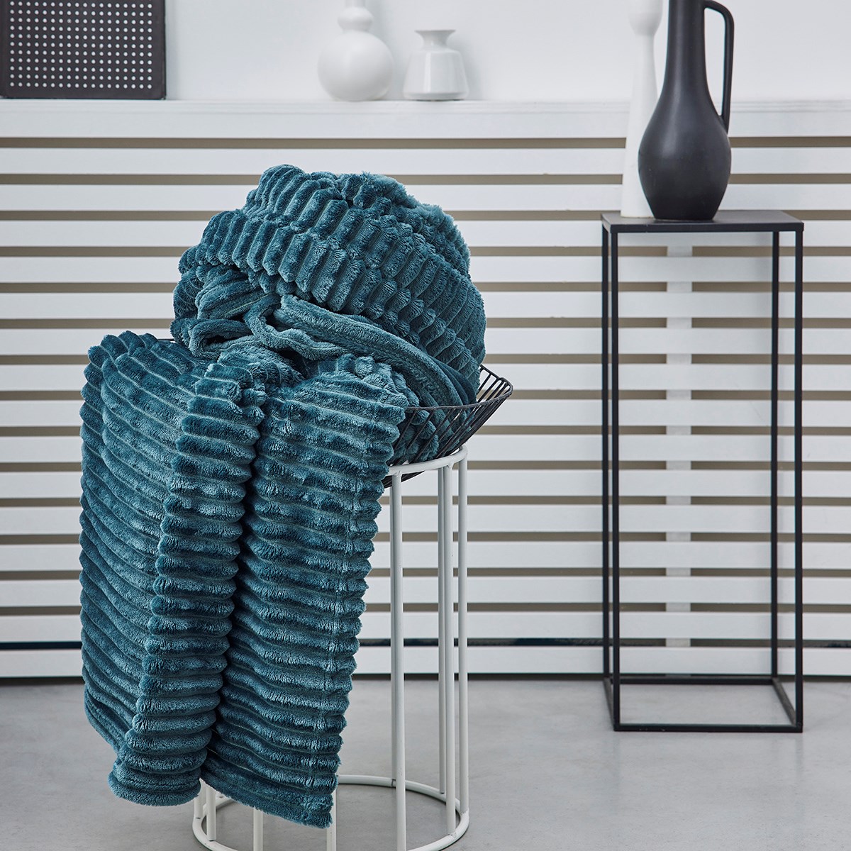 Plain ribbed throw TODAY LINGE DE MAISON Blue