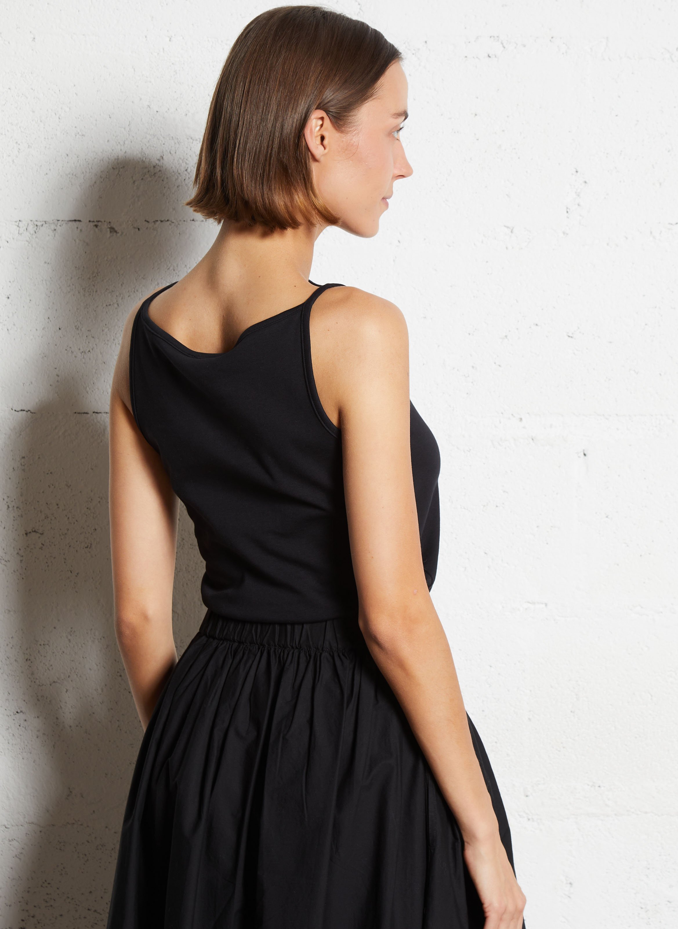 Top droit en coton MAISON 123 Noir