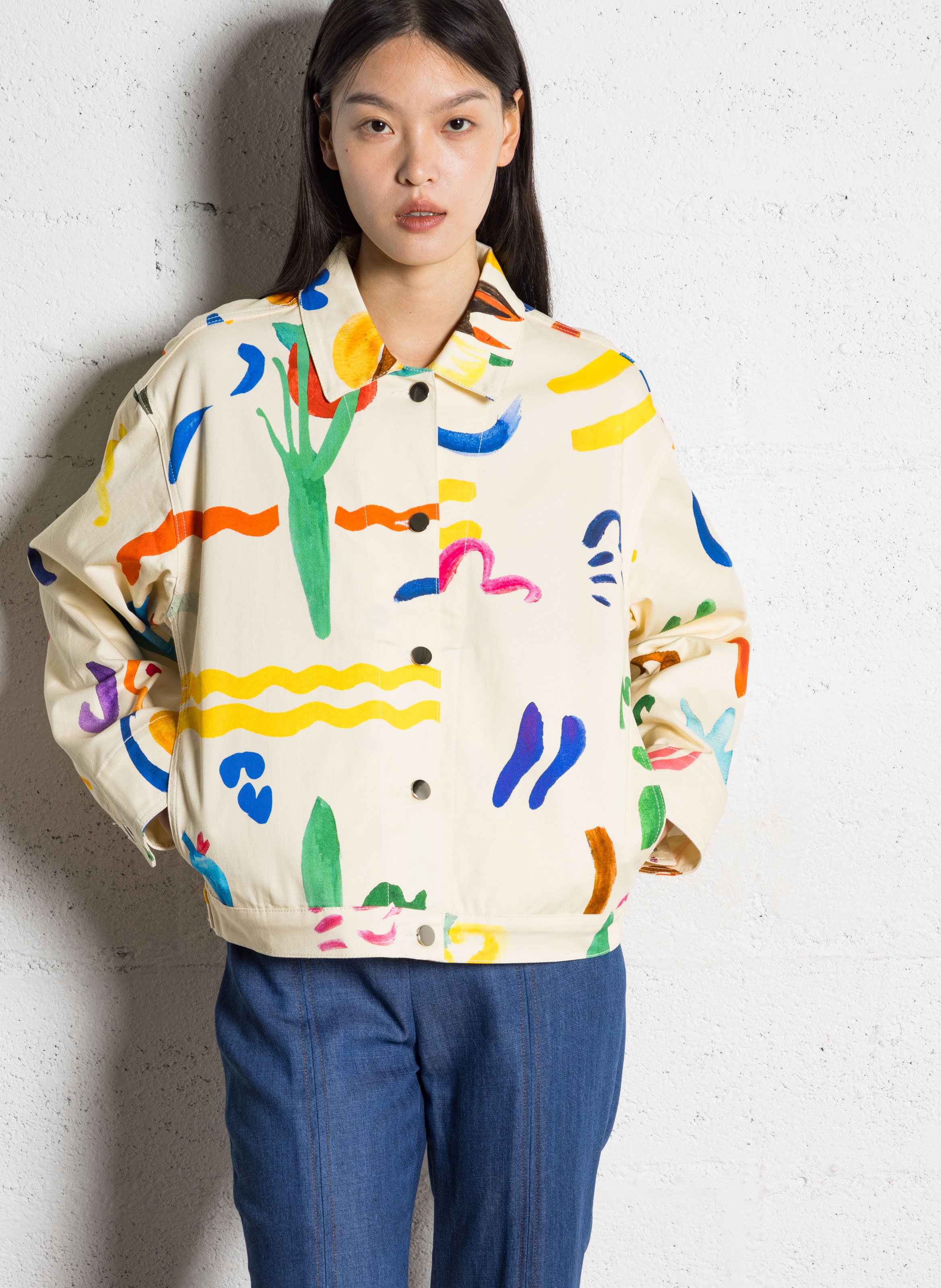 Denim cotton jacket Multicolored