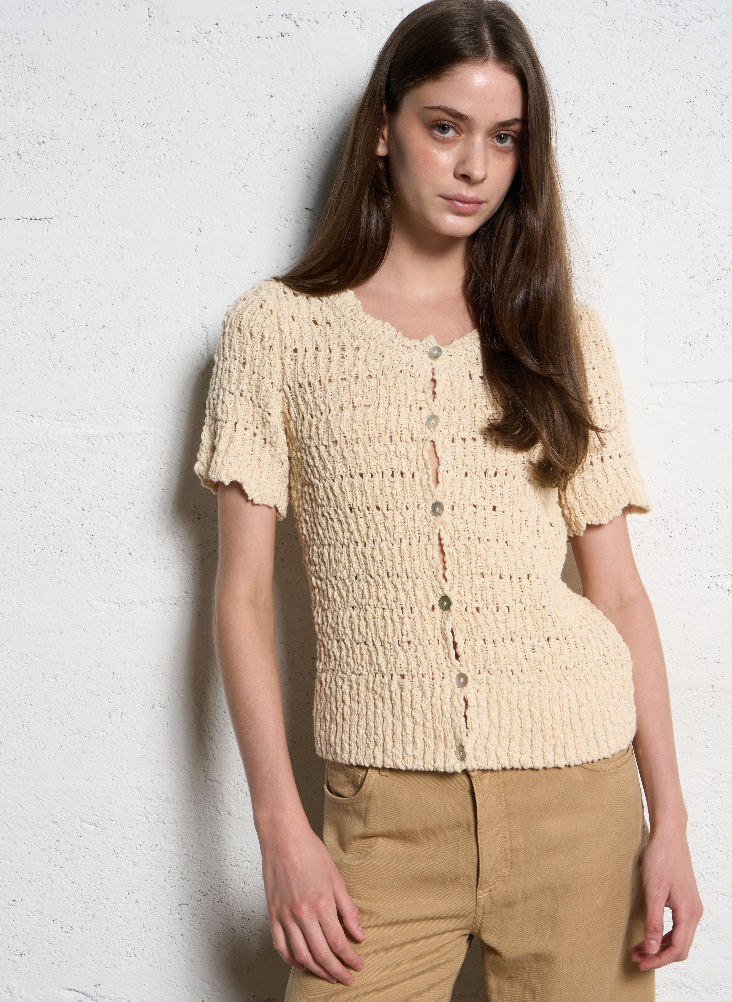 Aimee dotted Swiss top NITAH Yellow