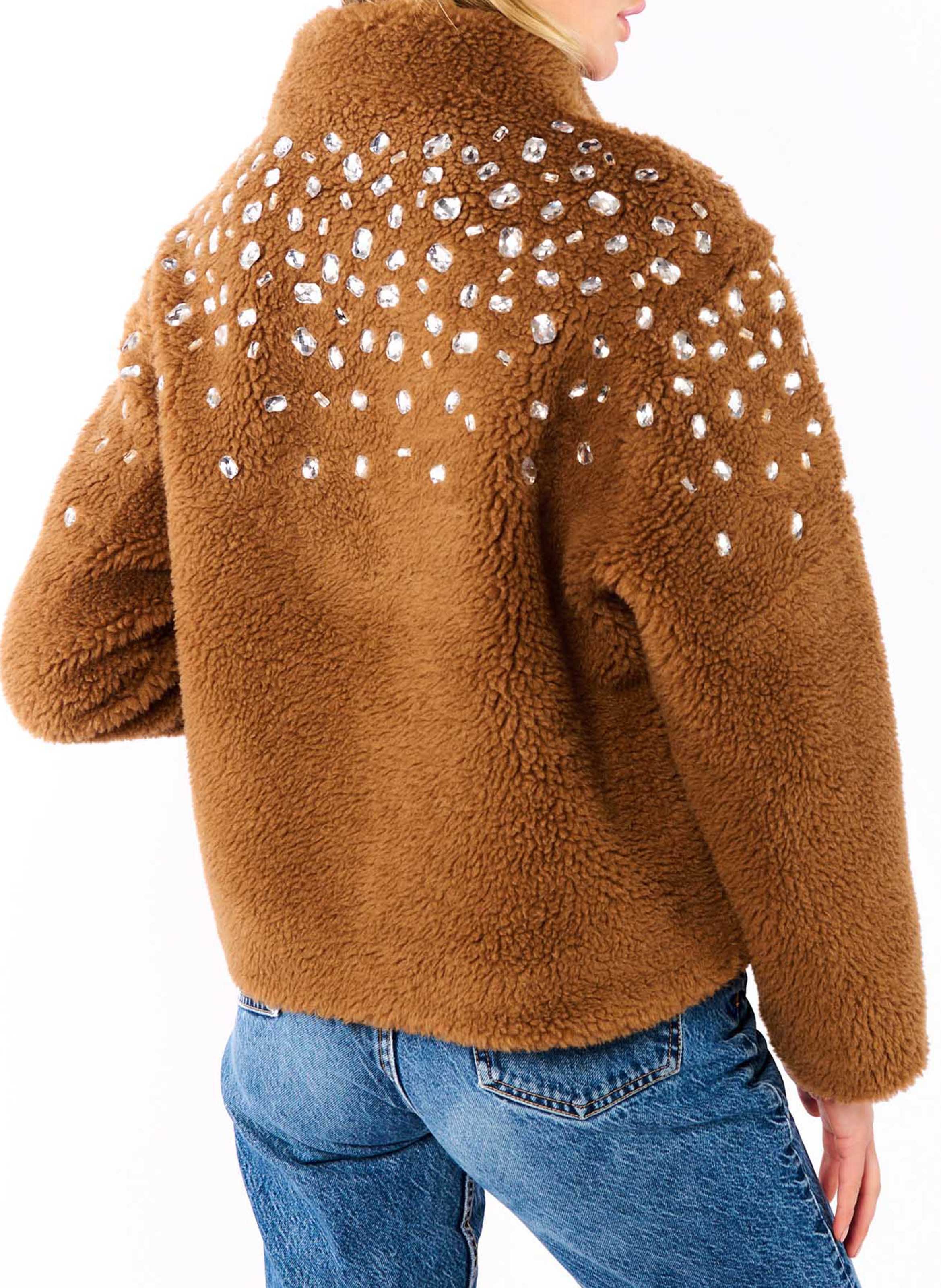 Straight high-neck jacket WILD Brown