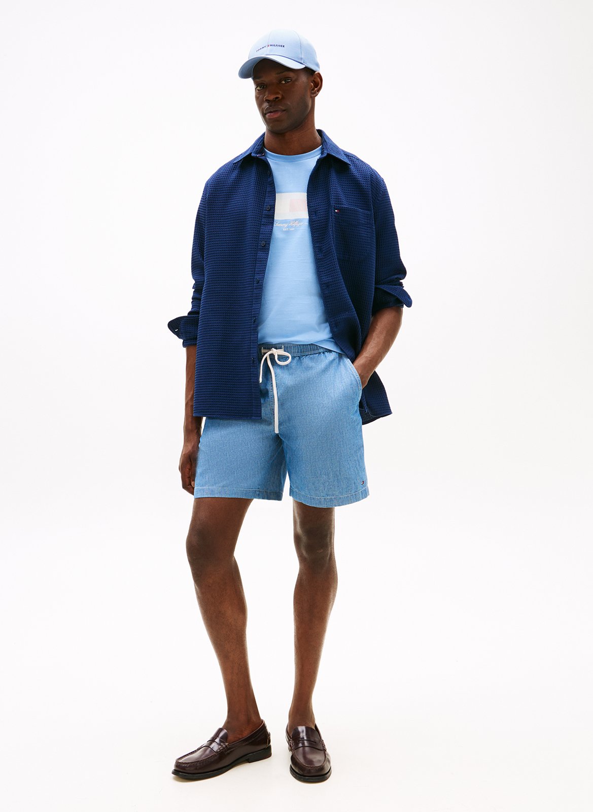 Straight cotton T-shirt TOMMY HILFIGER Blue