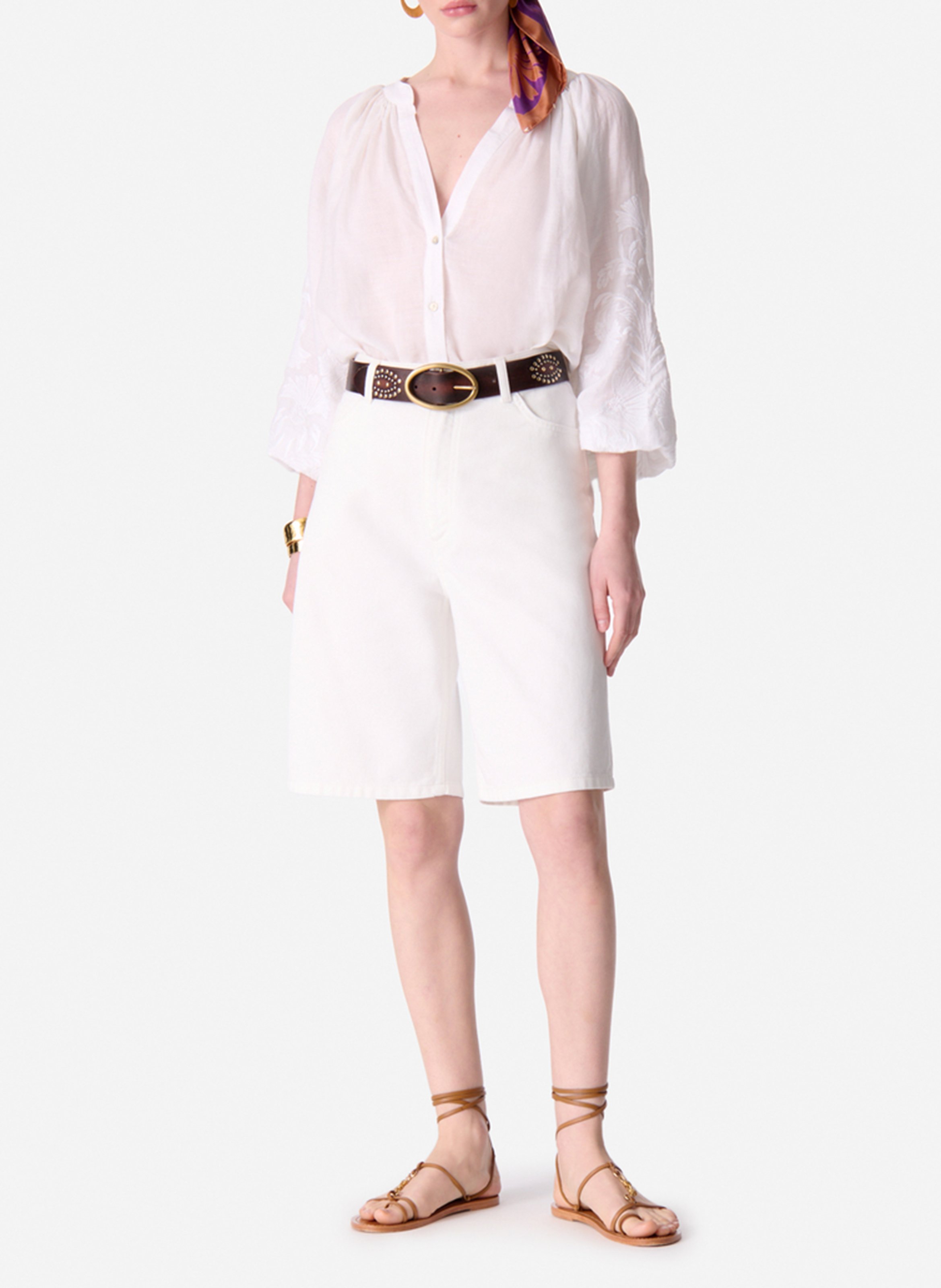 Weit geschnittene Bermuda aus Baumwolle VANESSA BRUNO Beige