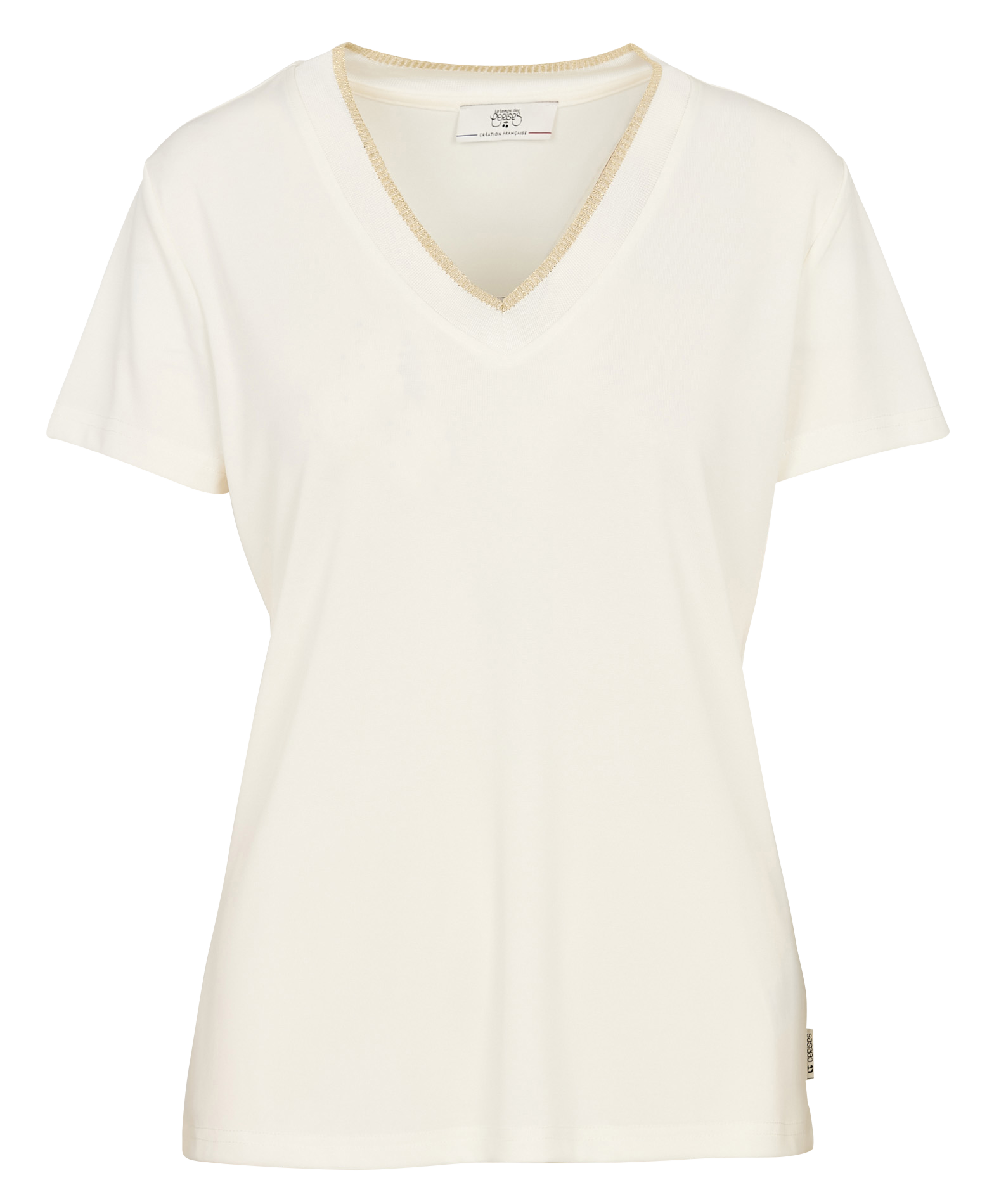Basic cotton-mix T-shirt LE TEMPS DES CERISES White