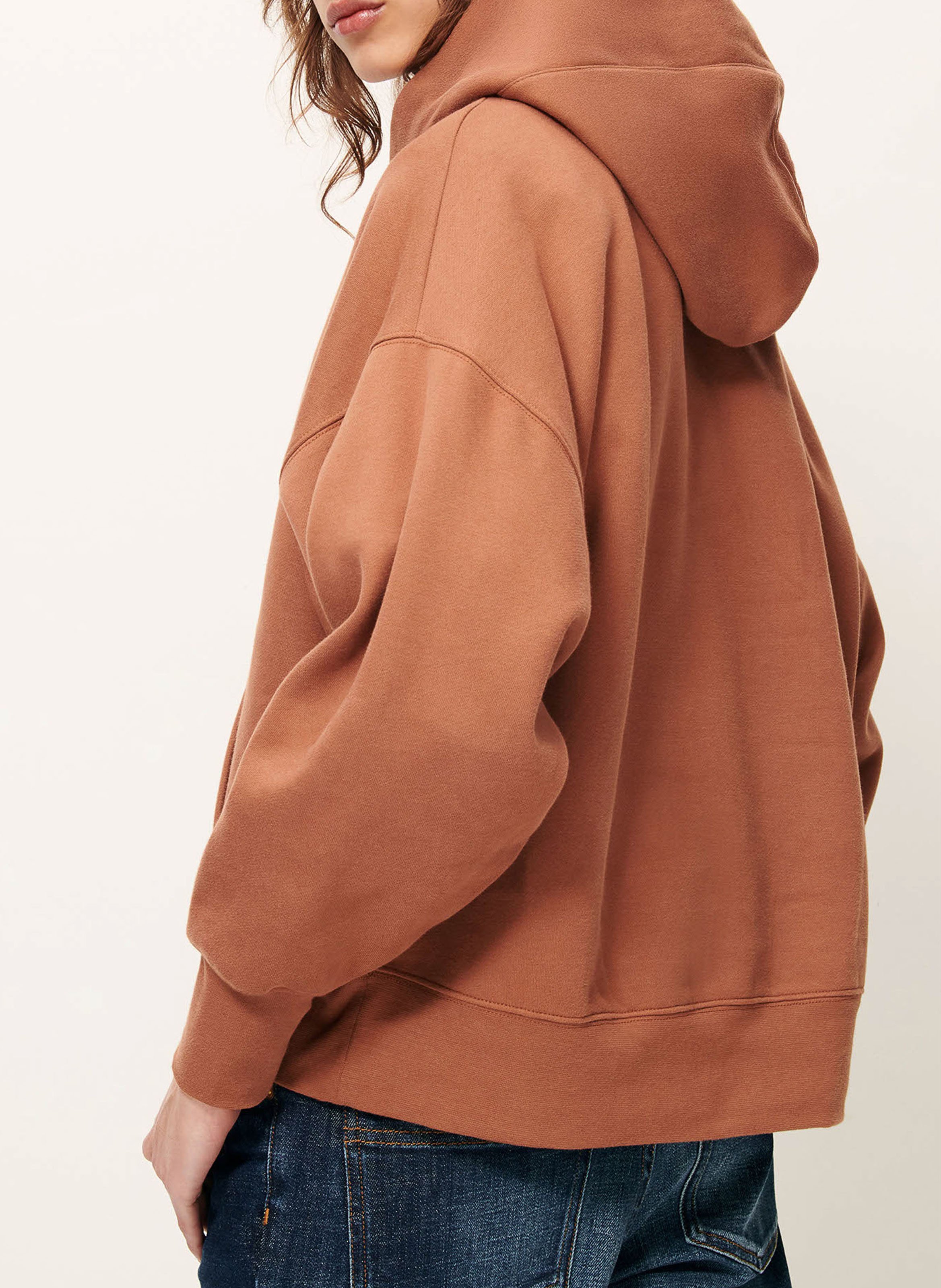 Sweat oversize à capuche en coton SESSUN Marron