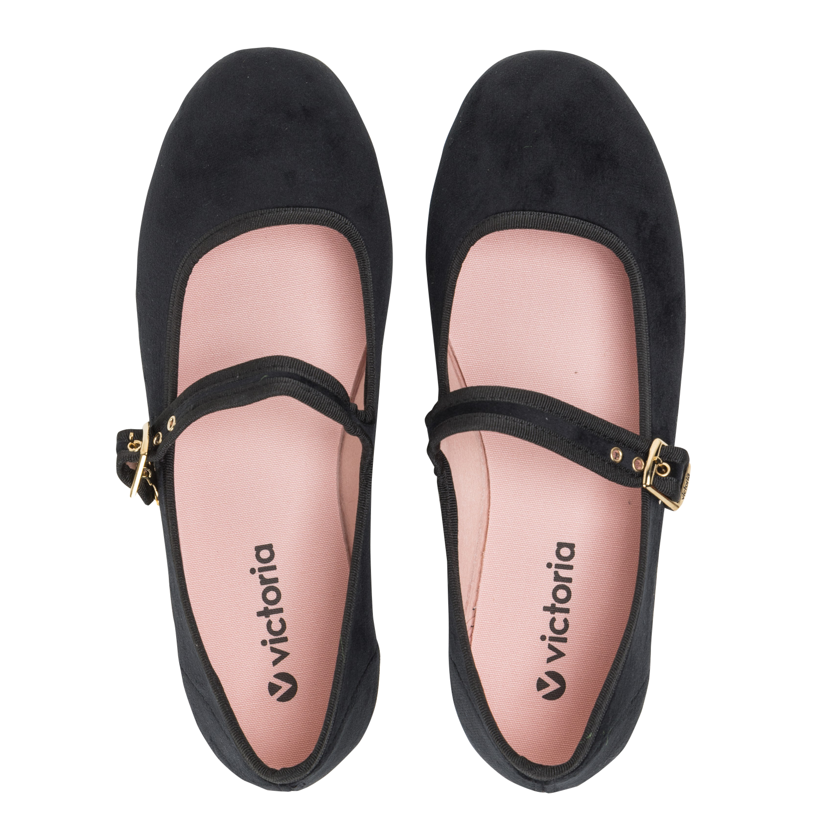 Solid velvet ballerina flats VICTORIA Black