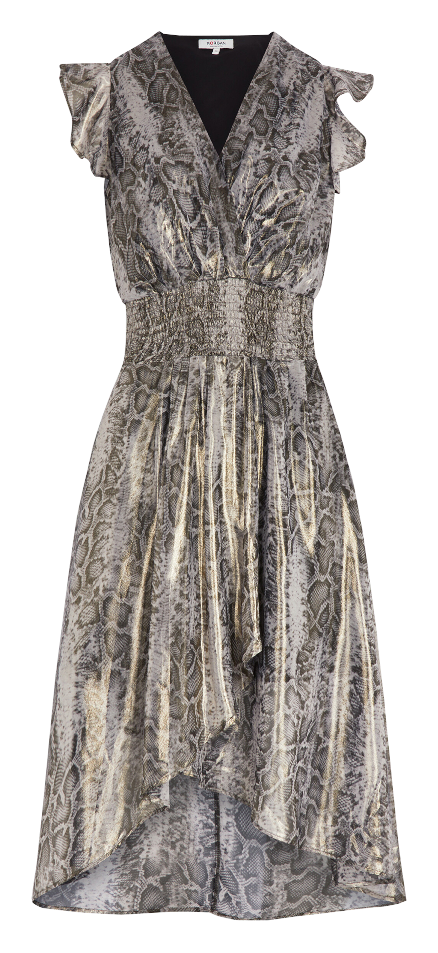 Halflange jurk met V-hals en print MORGAN Veelkleurig