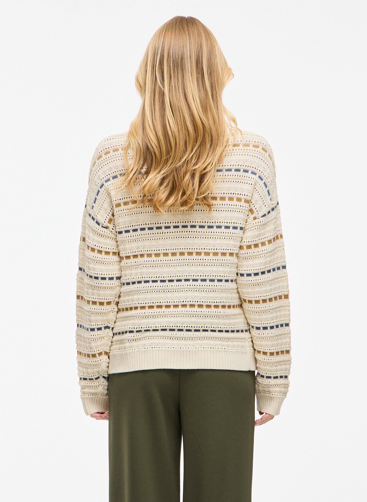 Pull col rond en coton mélangé VILA Beige