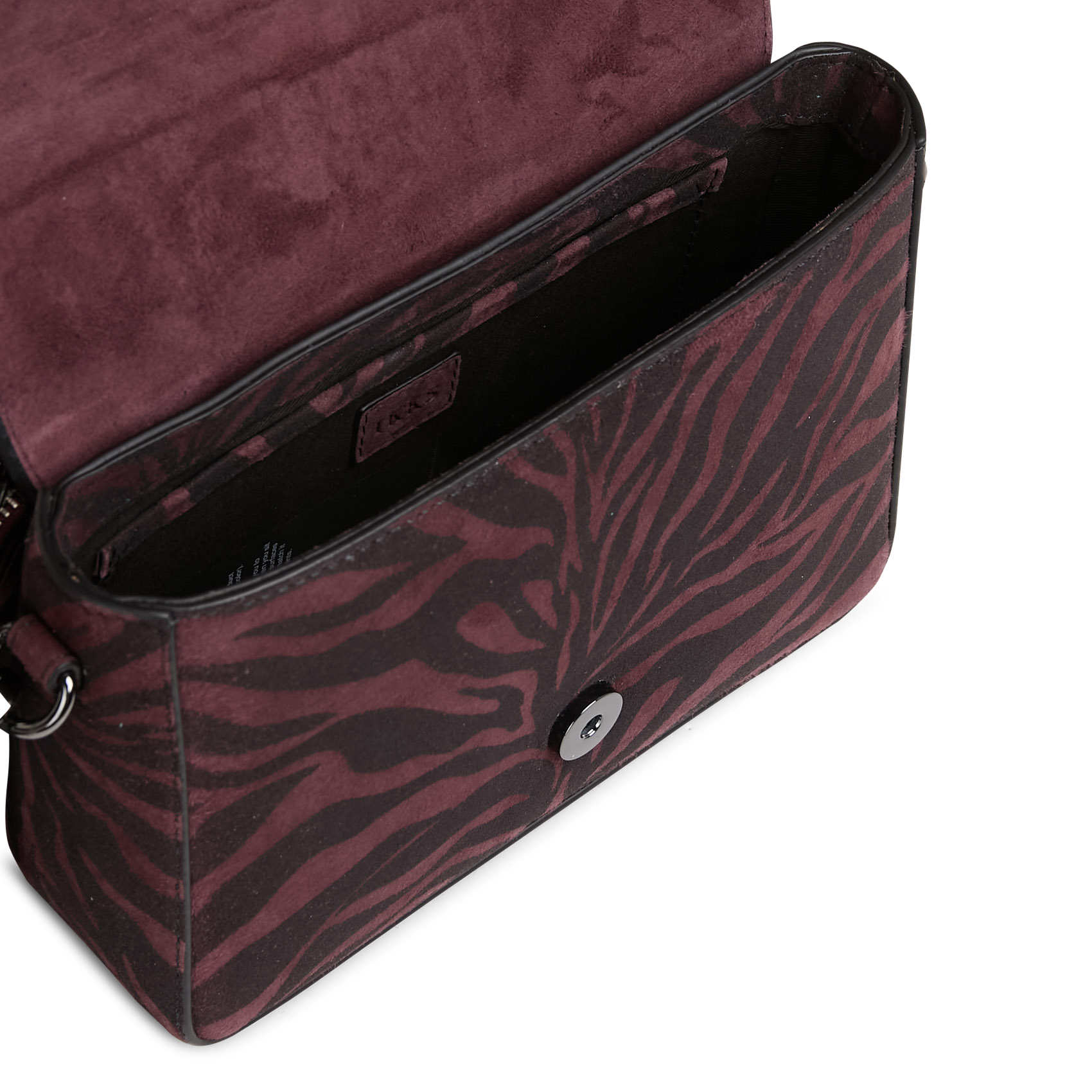 Zebra print leather crossbody bag IKKS Purple