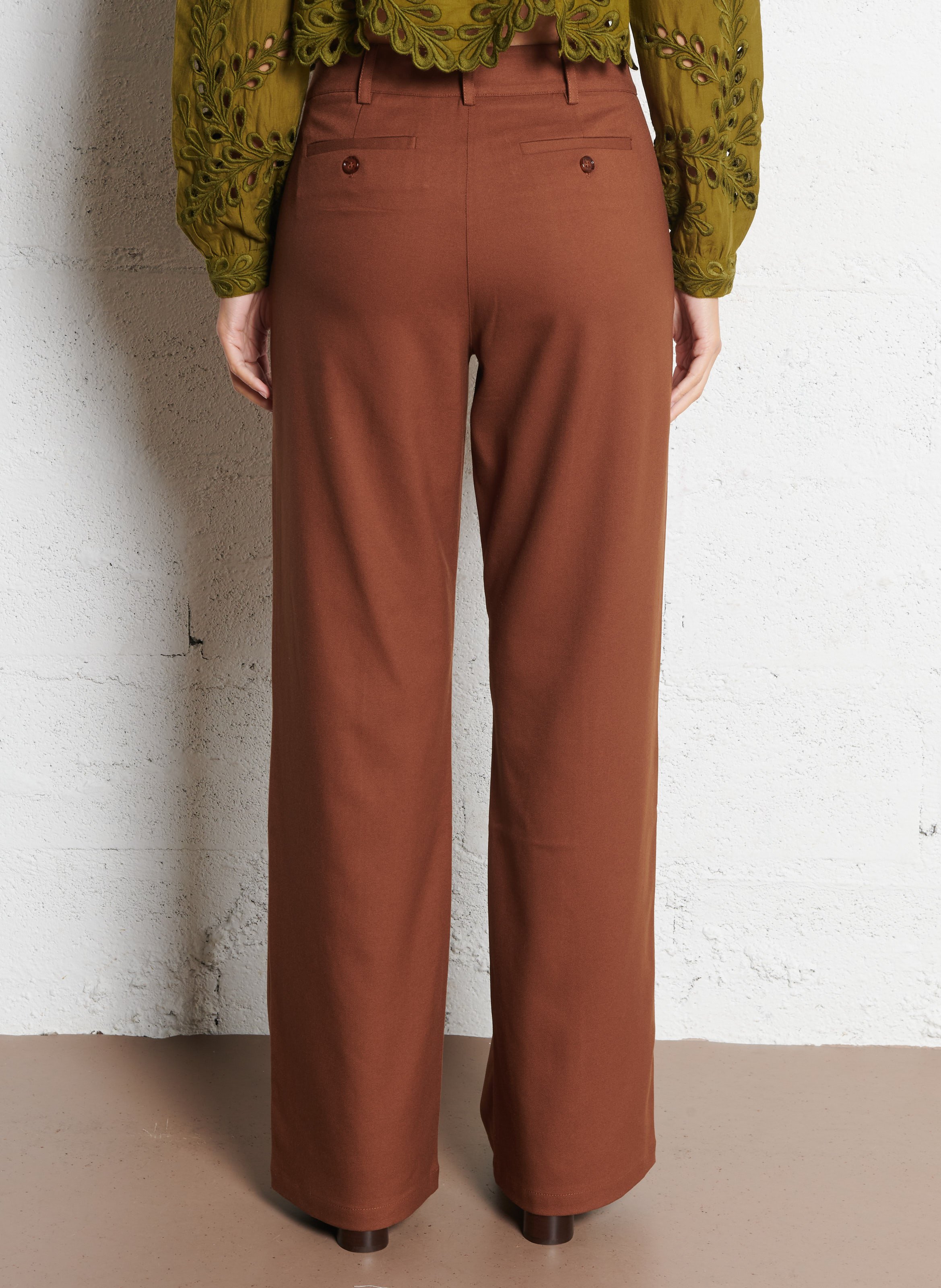 Straight stretch pants PETITE MENDIGOTE Brown