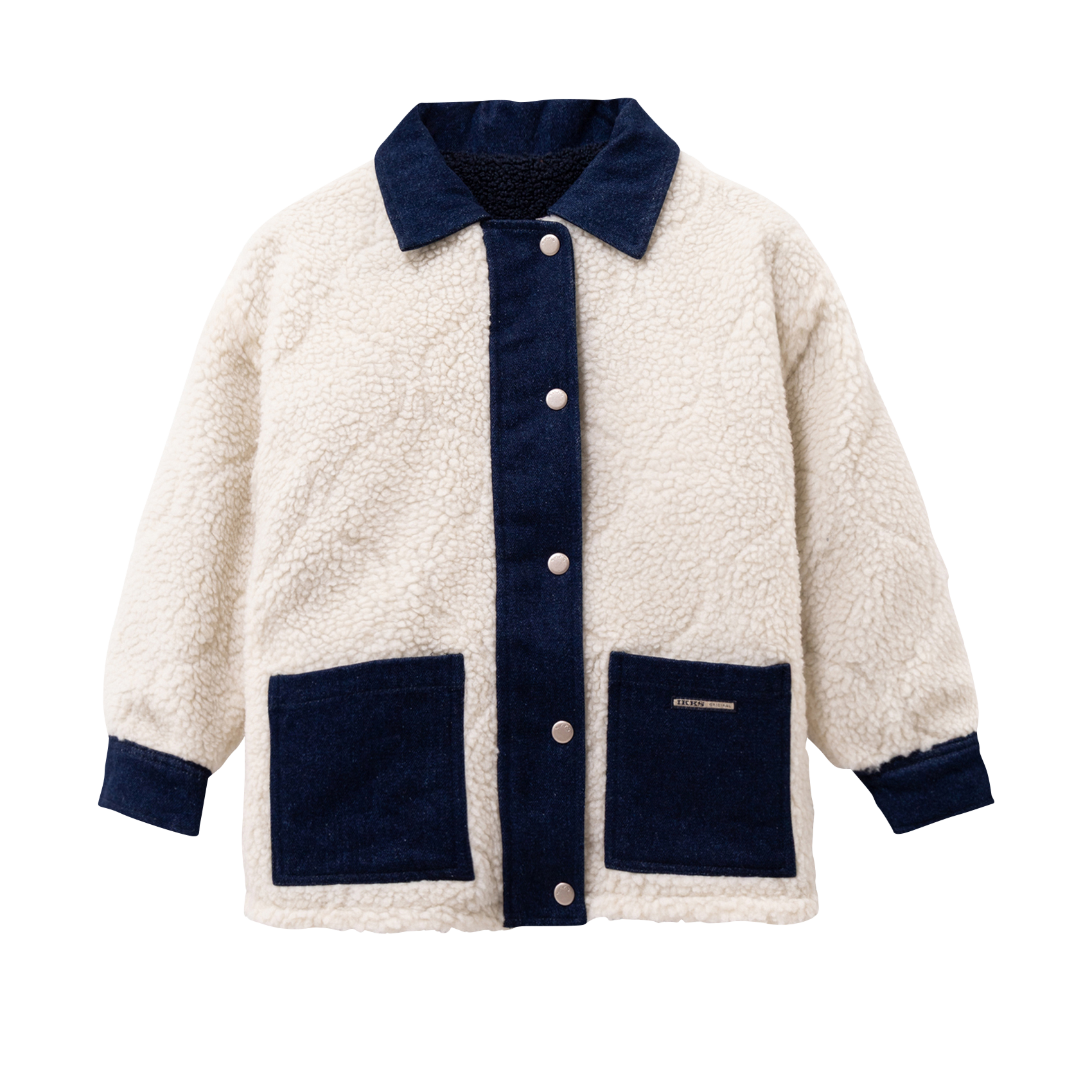 Veste droite col classique en sherpa IKKS JUNIOR Bleu