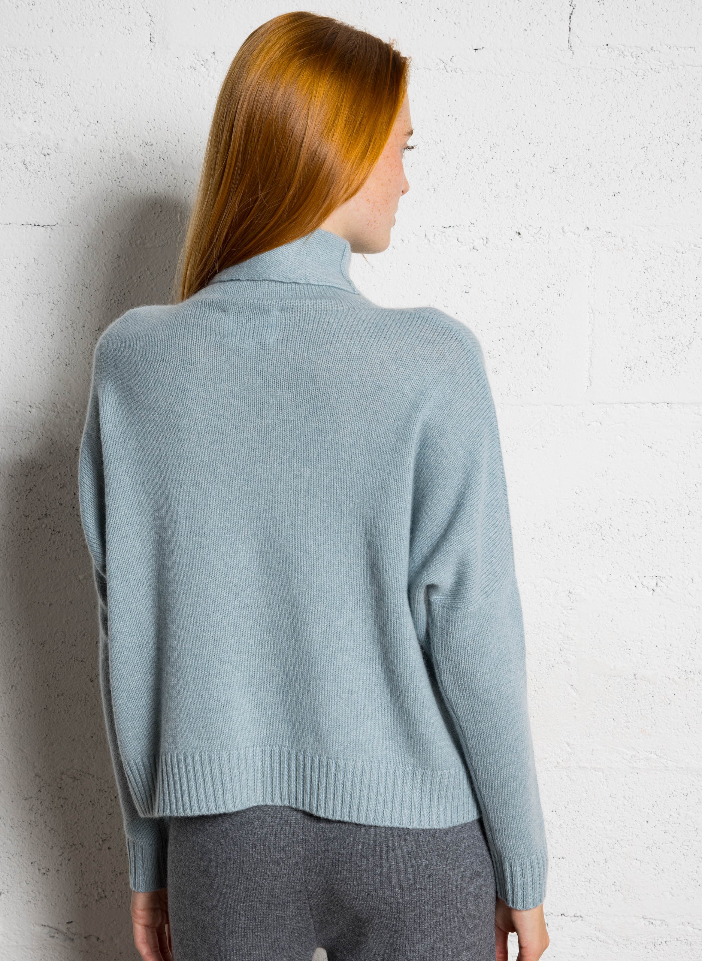 Pull col roulé en cachemire KUJTEN Bleu