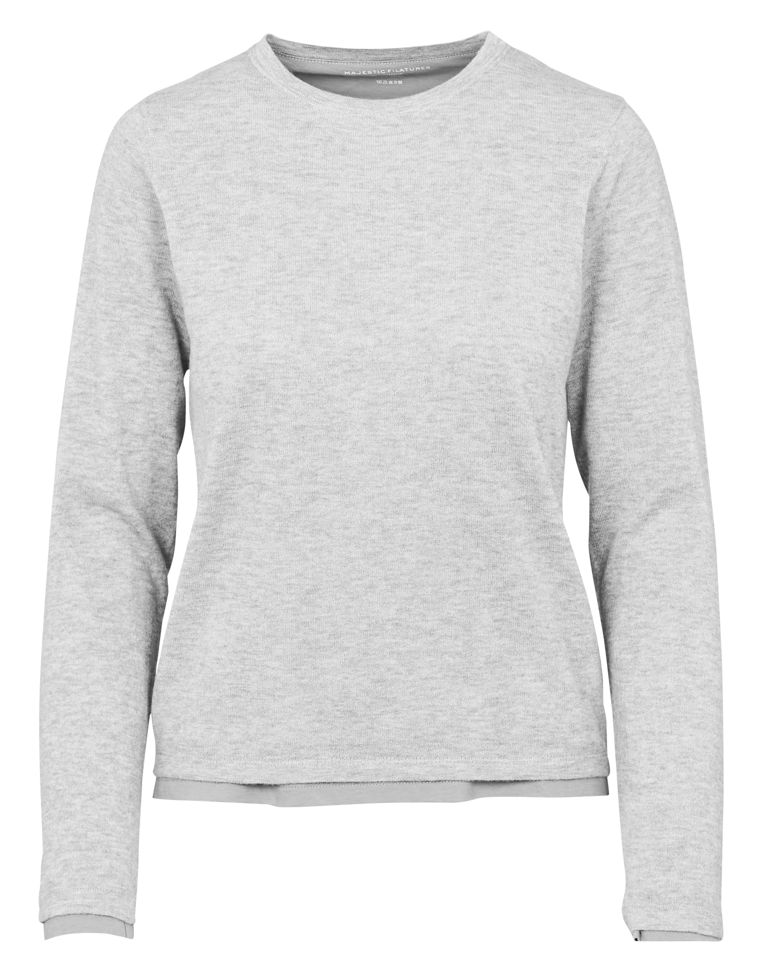 Cashmere round neck straight top MAJESTIC FILATURES Grey