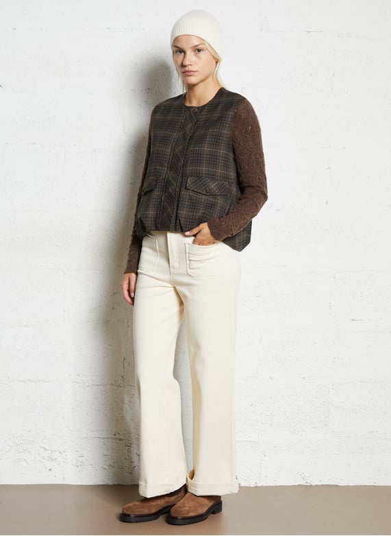 Effen leren enkellaarzen met textuur - Look 6