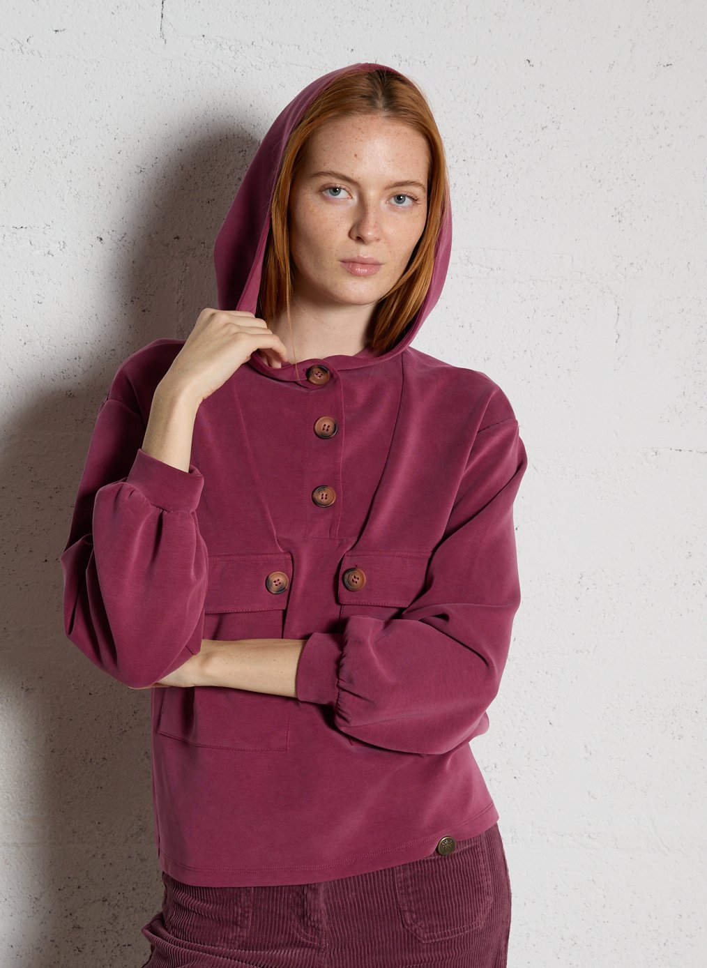 Sweat-shirt ample à capuche  MAISON 123 Rouge