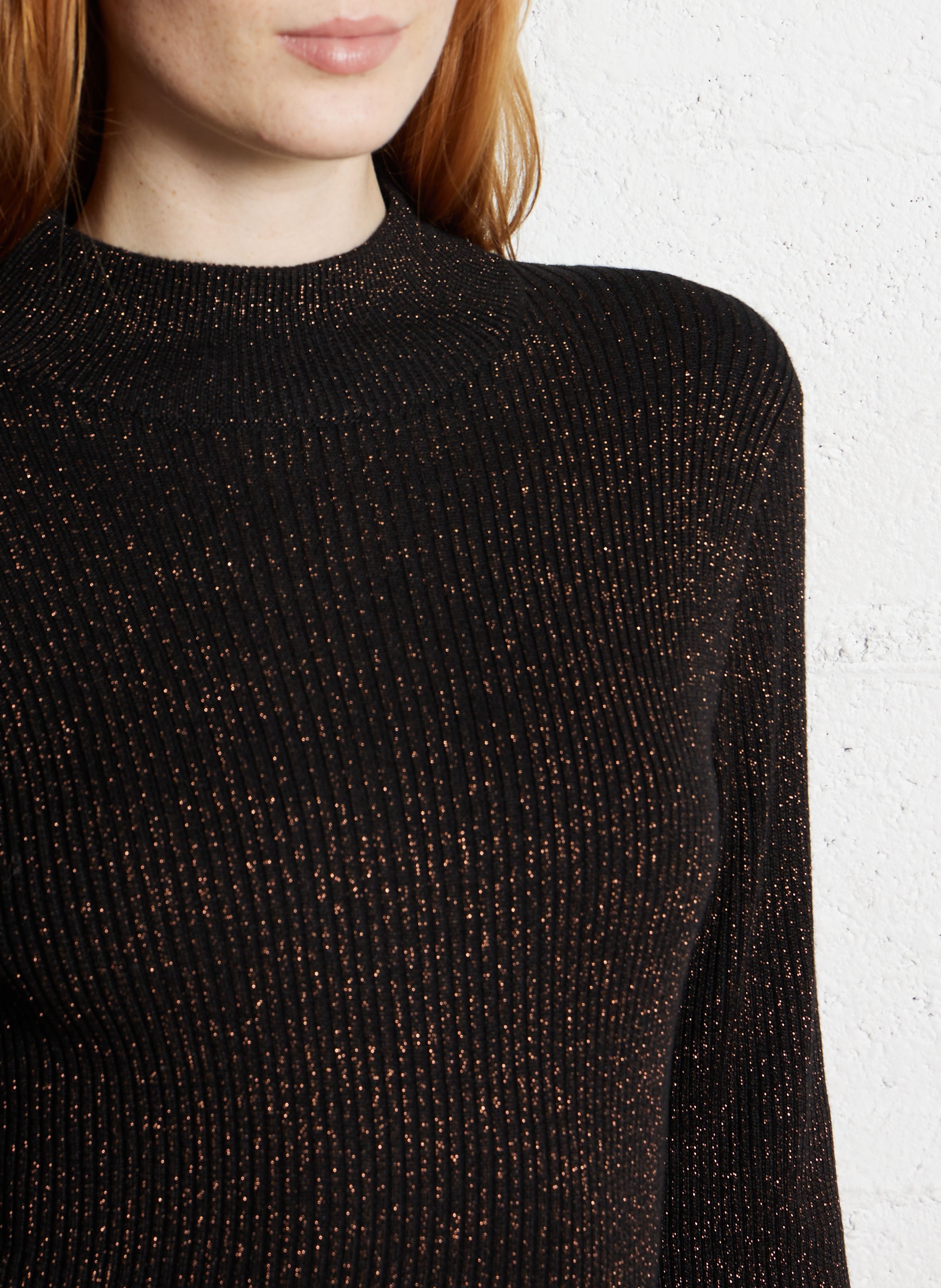 Long round-neck ribbed-knit dress MAISON 123 Brown